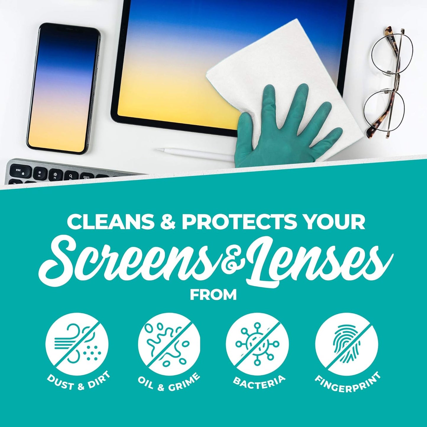 Molly's Marvelous Cloth, Streak-Free, Lint-Free Microfiber Cleaning Cloth, Polishing Cloth for Glass, Stainless Steel, Use for Kitchen, Bath, Cars, Detailing, Reusable (15.75" by 16") (15pk, White)