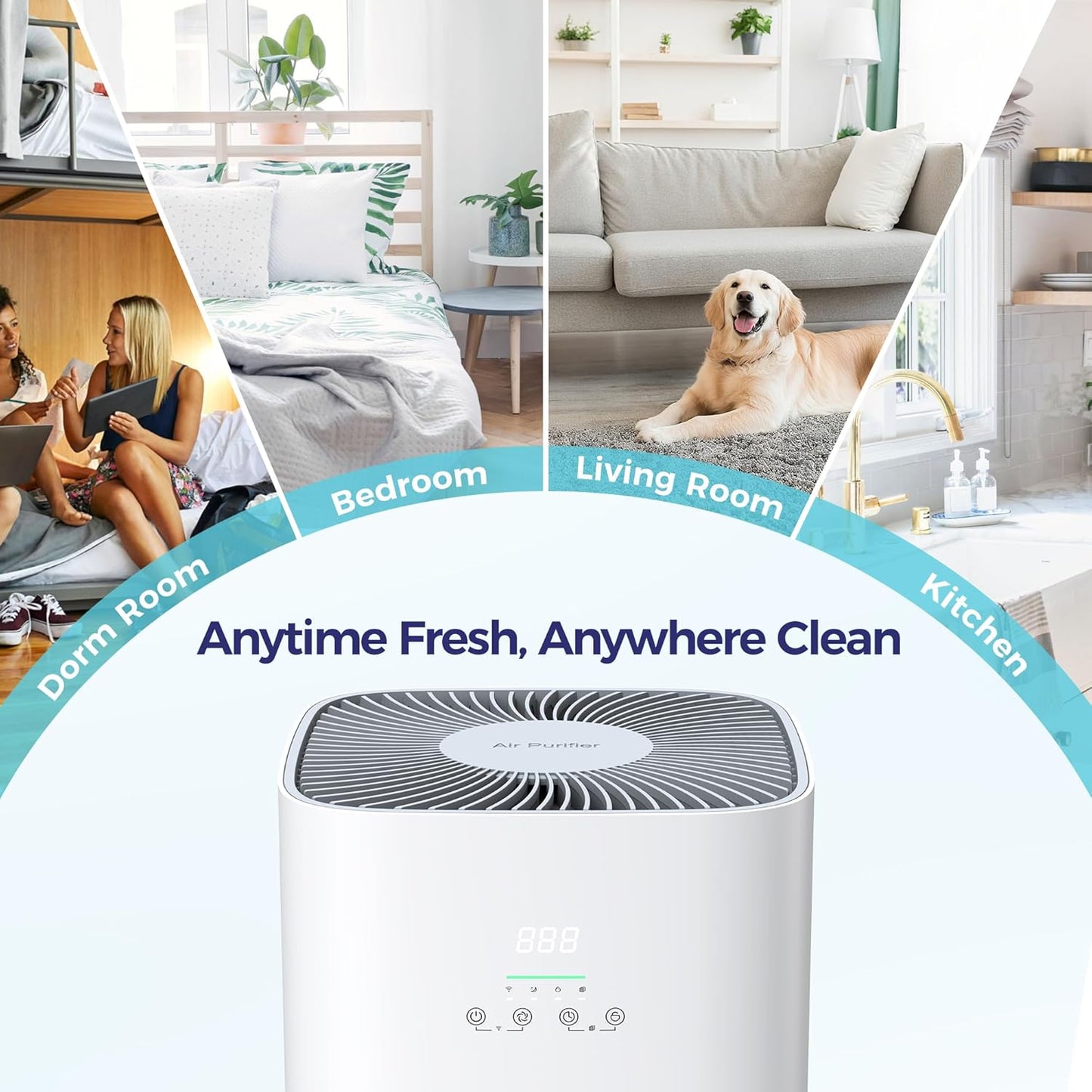 VUSIGN Air Purifier for Home Large Room & Pets, Covers Up to 1800 ft² with CADR 242 CFM, H13 HEPA Filter, Air Quality Display, Smart App Control, Quiet Sleep Mode, Remove Dust, Smoke & Odor