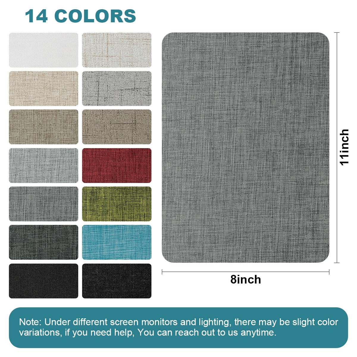 J.CARP 2Pcs Linen Repair Patches, Large Self-Adhesive Fabric Patch for Sofas, Couch, Furniture, Car Seats (8 * 11 inches-2PCS Light Gray)