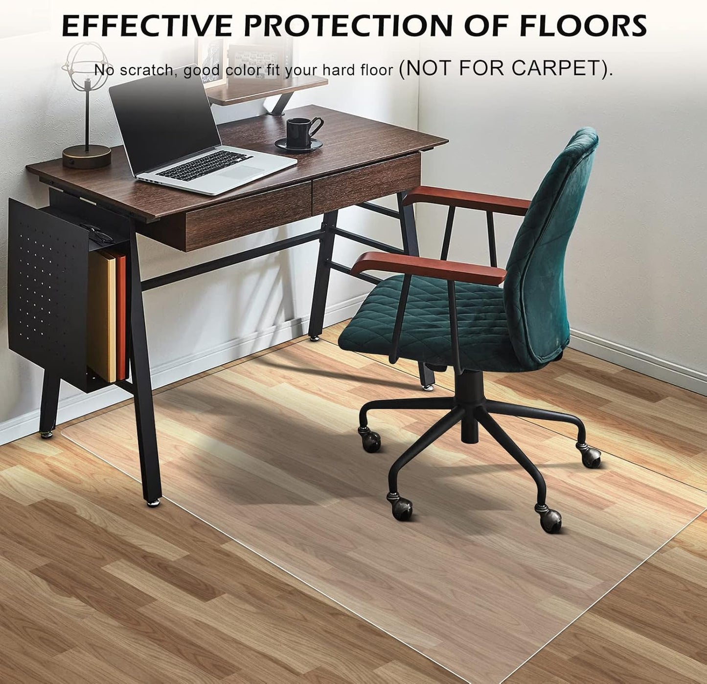 SALLOUS Clear Chair Mat, 47"x36" Office Chair Mat for Hard Floors, Vinyl Desk Chair Mat Protector for Hard Surface (Clear)