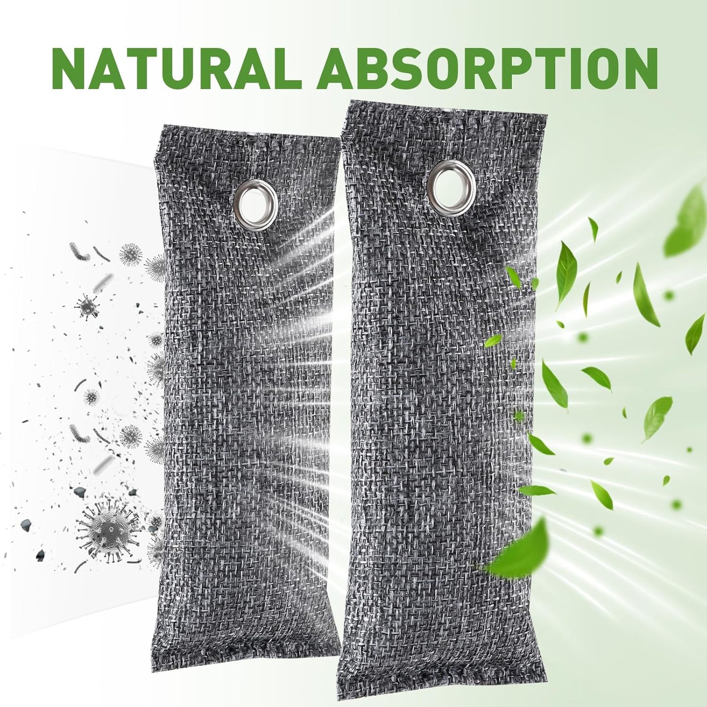 8Pack Activated Charcoal Odor Absorber, Odor Eliminator for Strong 0dor,Shoe Deodorizer,Bamboo Charcoal Air Purifying For in Car,Closet,Shoe, Basement(50g/1.77oz Each)