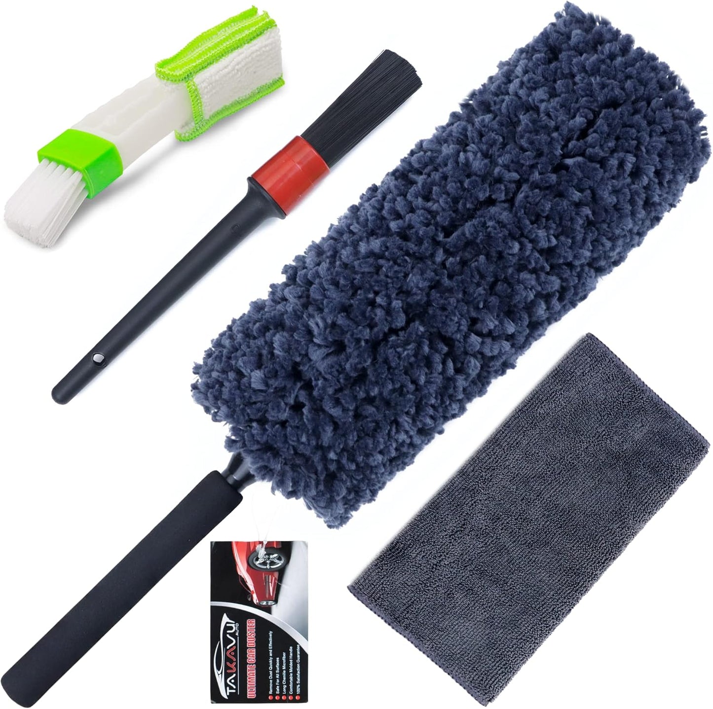 Car Duster Kit, Ultra Soft Microfiber Duster with Storage Bag, Unbreakable Handle, Lint & Scratch Free, Exterior or Interior Use, Pollen Remover, Best Car Accessories for Cleaning SUV Home