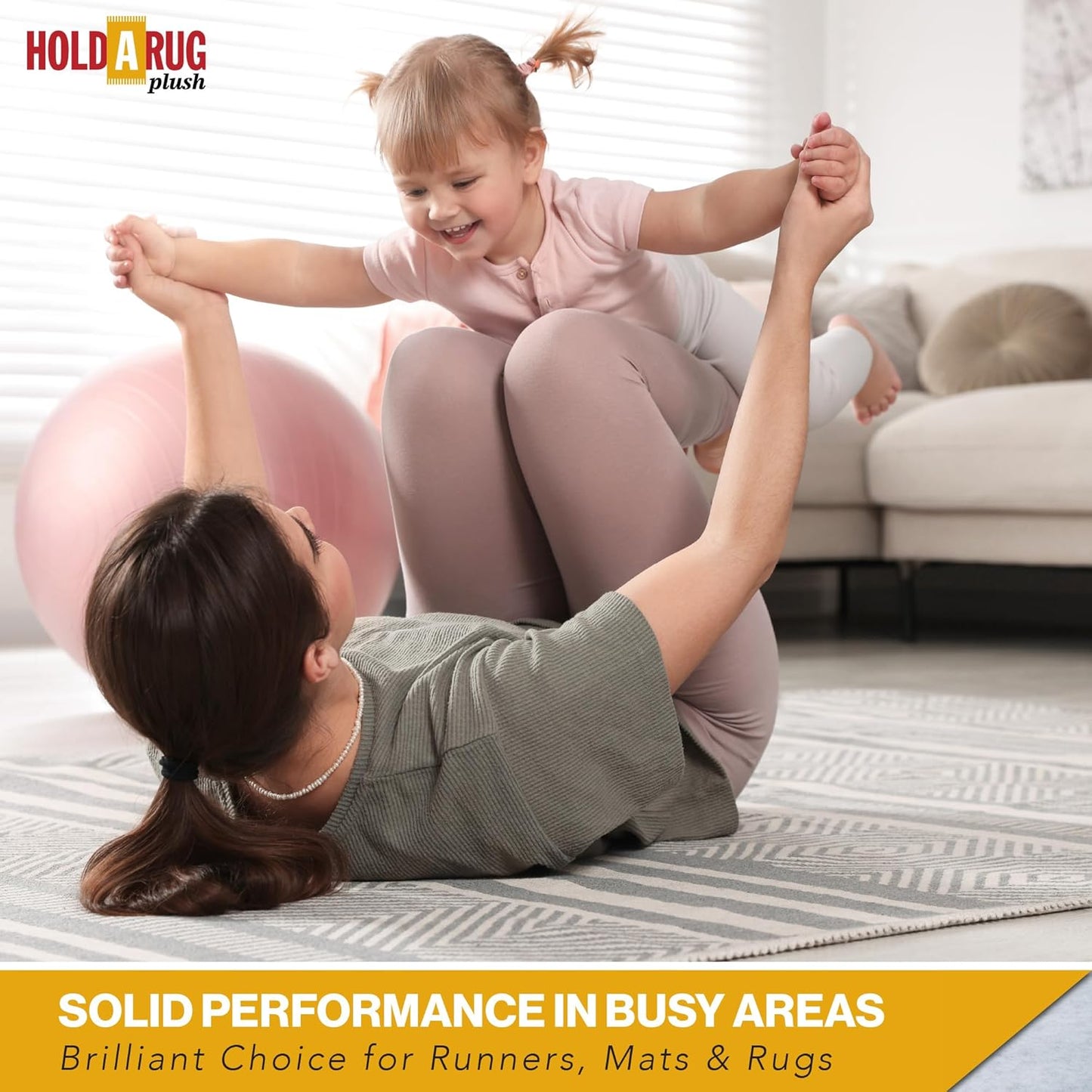 Hold-a-Rug Plush 8' Round Nonskid, Nonslip Rug Pad, Reversible Gripper, ¼ Thick, Safe for All Floors and Carpet, Keep Area Rugs Secure