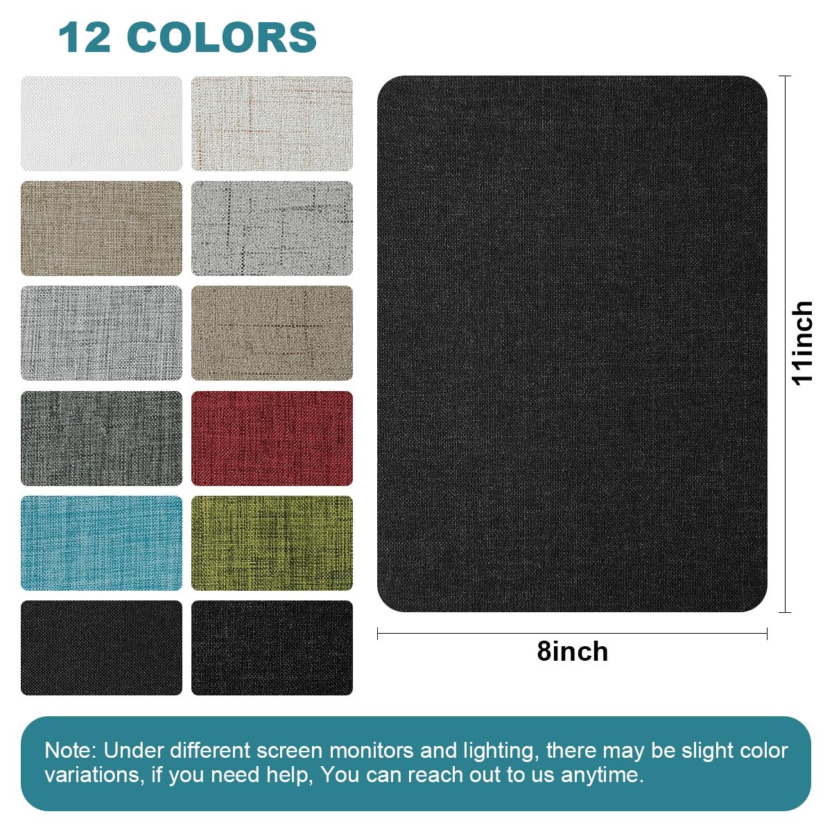 J.CARP 2Pcs Linen Repair Patches, Large Self-Adhesive Fabric Patch for Sofas, Couch, Furniture, Car Seats (8 * 11 inches-2PCS Floral Black)