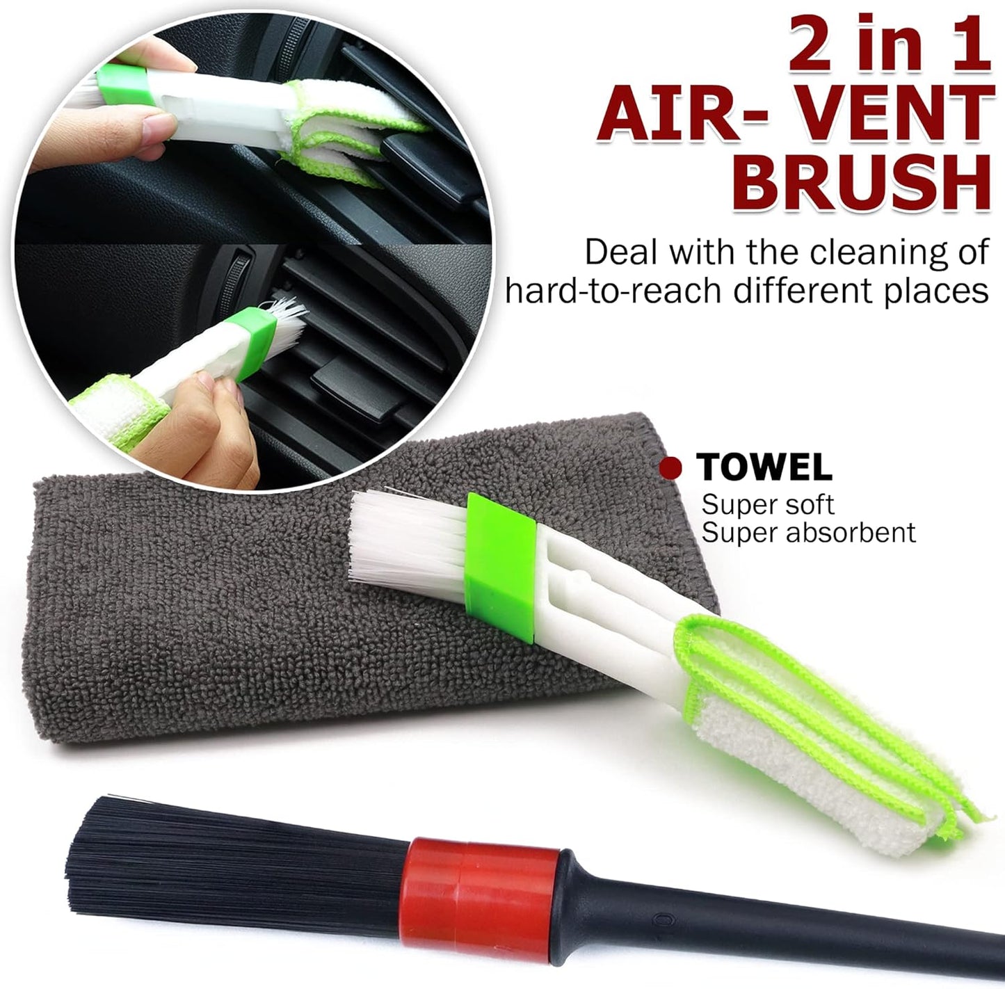 Car Duster Kit, Ultra Soft Microfiber Duster with Storage Bag, Unbreakable Handle, Lint & Scratch Free, Exterior or Interior Use, Pollen Remover, Best Car Accessories for Cleaning SUV Home