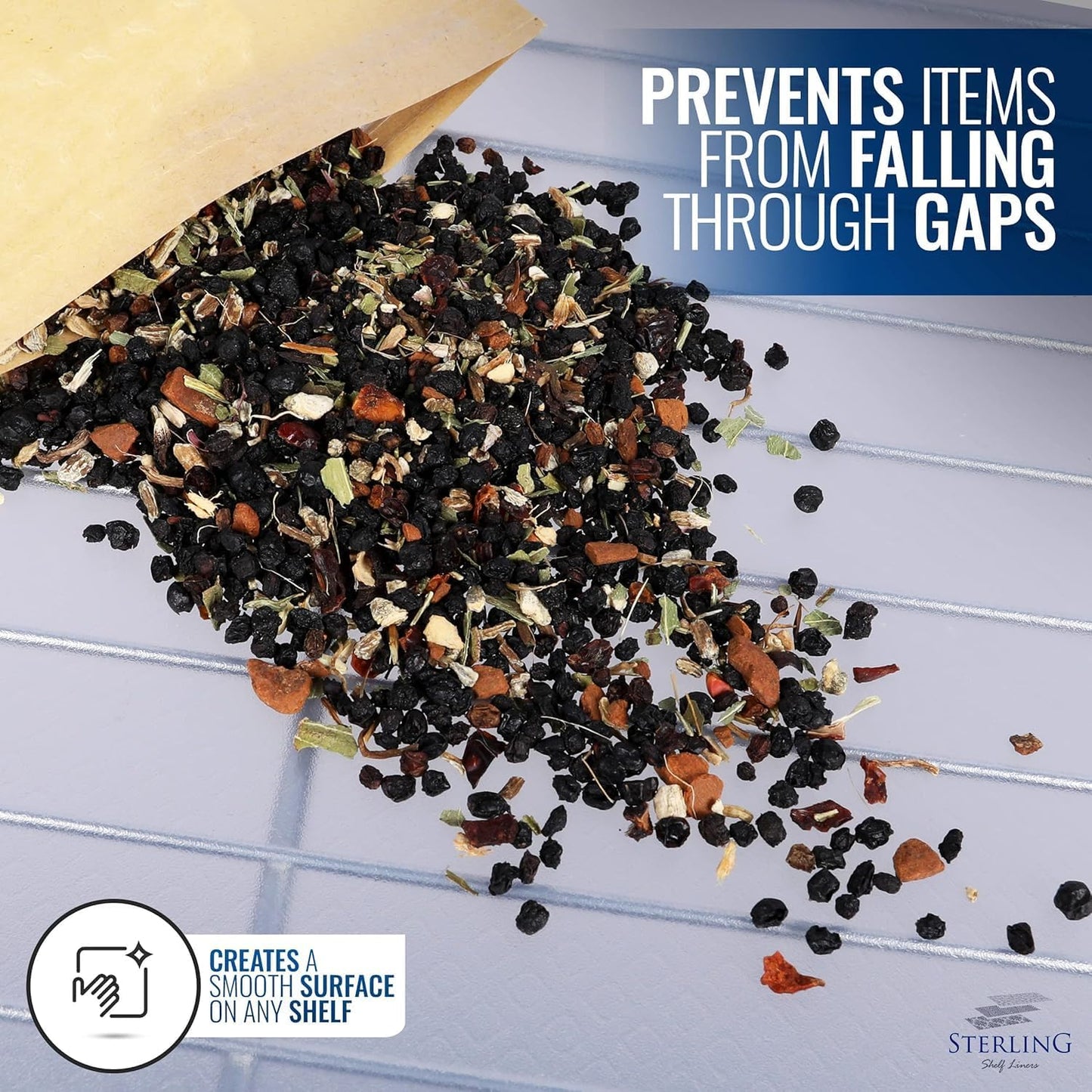 Shelf Liners for Wire Shelf System: Set of 5 in Clear: 18 x 60 inch: Plastic Wire Shelving Shelf Mats