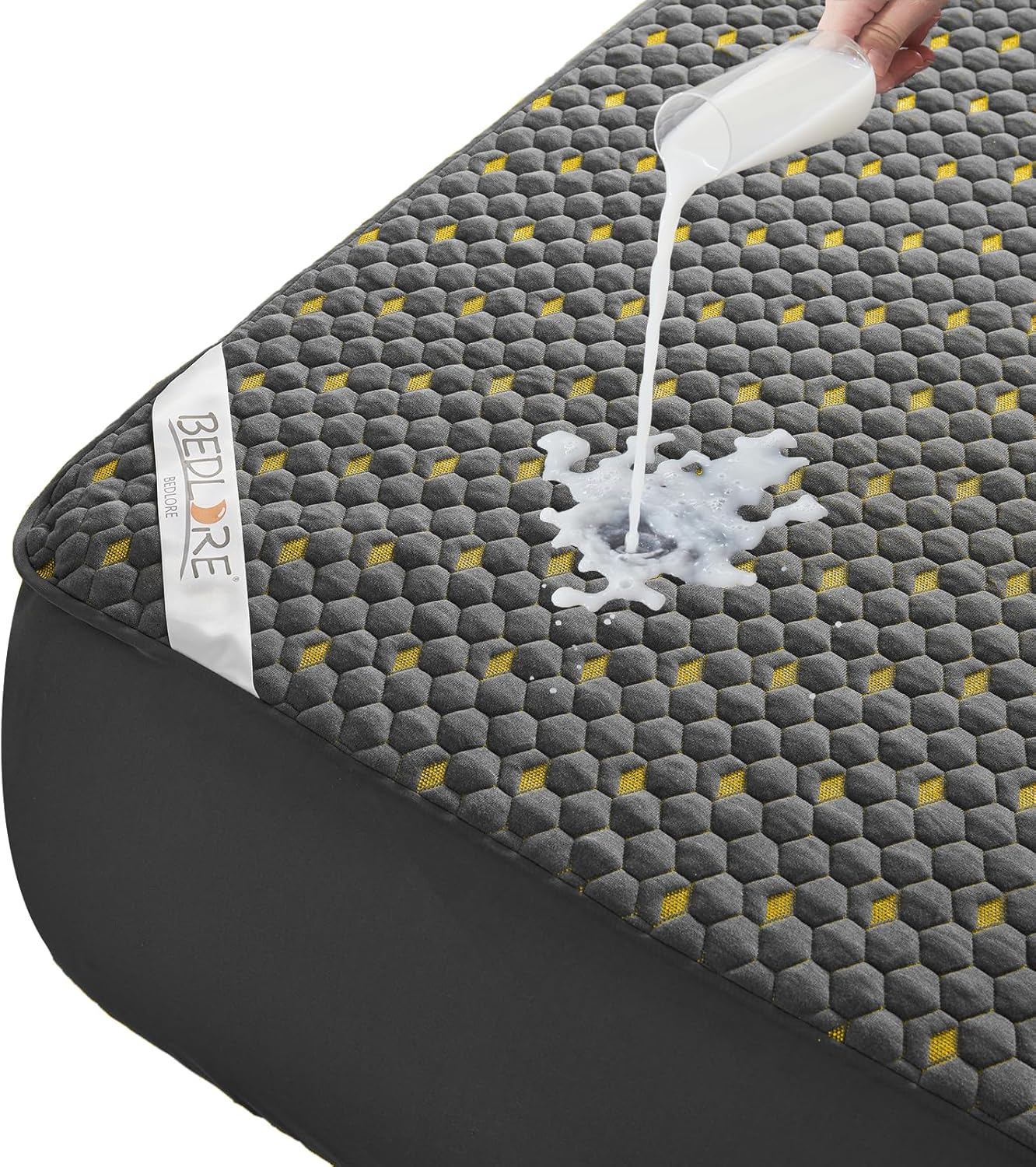 Waterproof Mattress Protector, Twin Size Mattress Pad Fitted 6"-15" Deep Pocket, 3D Air Fabric Soft Breathable Bed Mattress Cover Noiseless Washable (Carbon Gray)