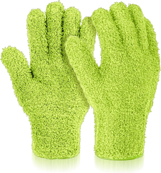 Plant Dusting Gloves, Microfiber Dusters for Cleaning Kitchen Indoor Mitt for House Use Desk Window Blind Screen Wash