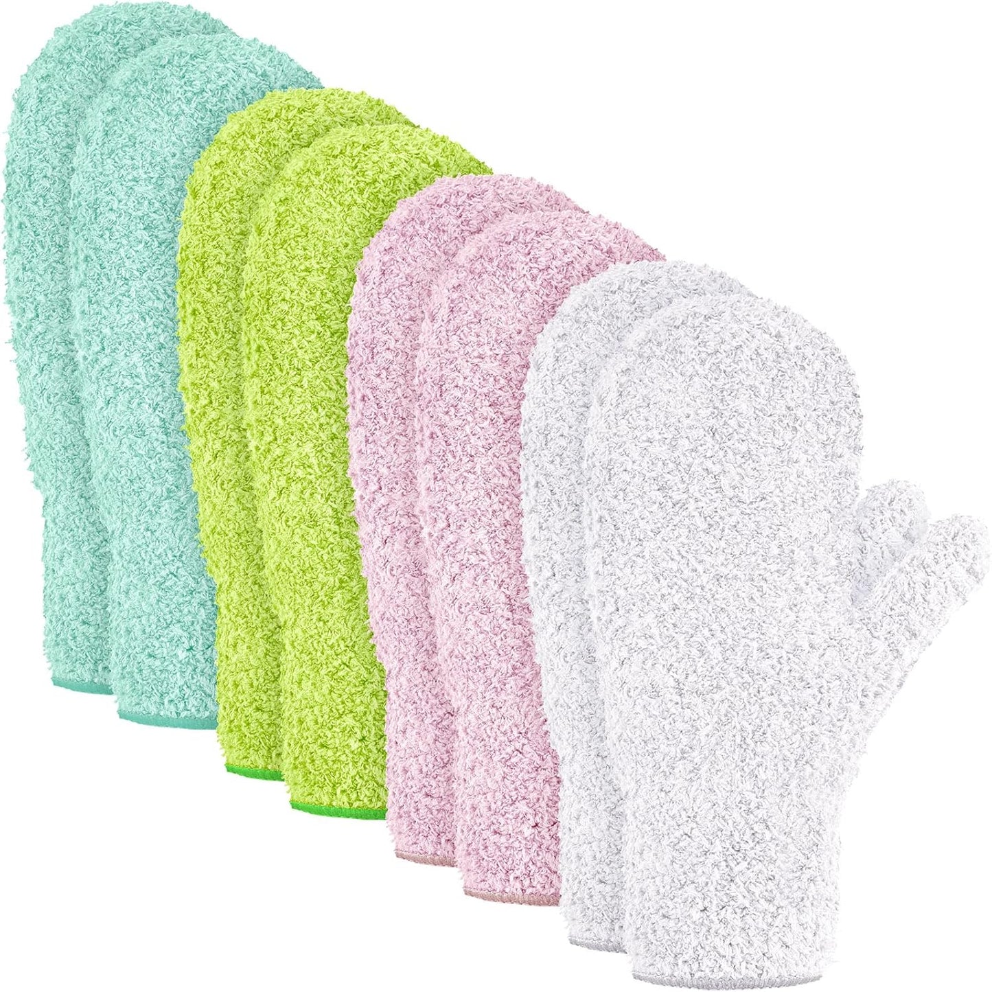 Bencailor 4 Pair Microfiber Dusting Mittens Reusable Women Cleaning Mittens with Thumb for Kitchen