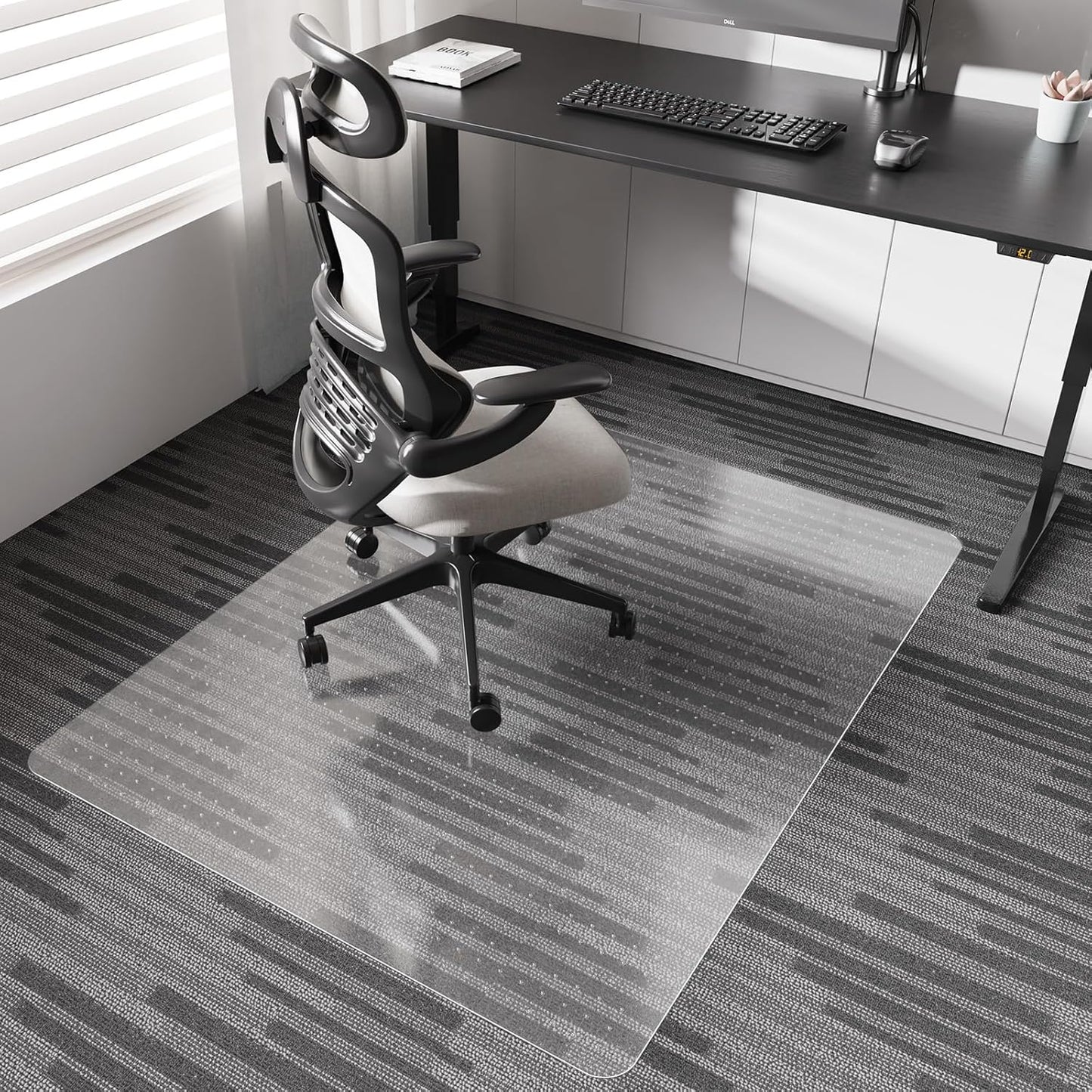 Chair Mat for Carpet, 36" x 48" Desk Chair Mat for Carpeted Floors, Non-Slip Office Vinyl Mat for Carpet with Studded, Easy Glide Heavy Duty Floor Protector Mat for Home Office, Clear