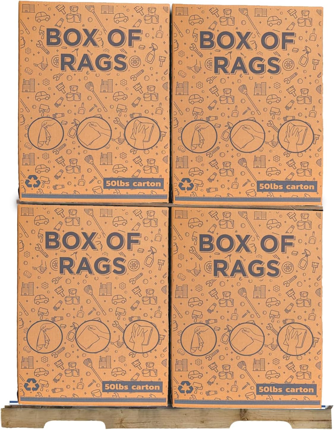 Recycled White Sheeting Cleaning Rags (600 lbs. Pallet 12x50 lbs. Box) – Lint Free White Cotton Cloths for Manufacturing | Automotive | Janitorial | Shop Rags Bulk - Multipurpose