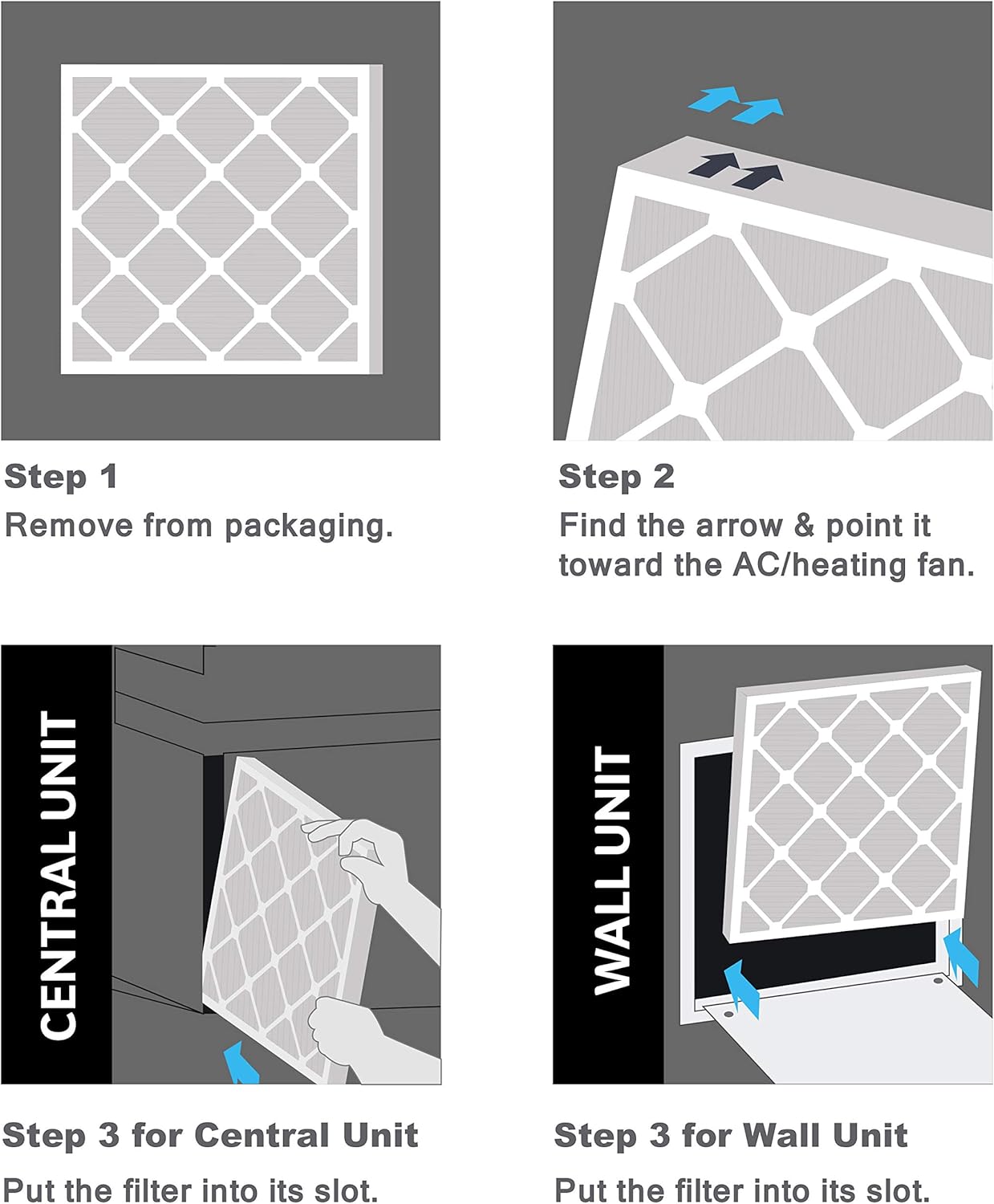 Aerostar 15x25x1 MERV 11 Pleated Air Filter, AC Furnace Air Filter, 6 Pack (Actual Size: 14 1/2" x 24 1/2" x 3/4")