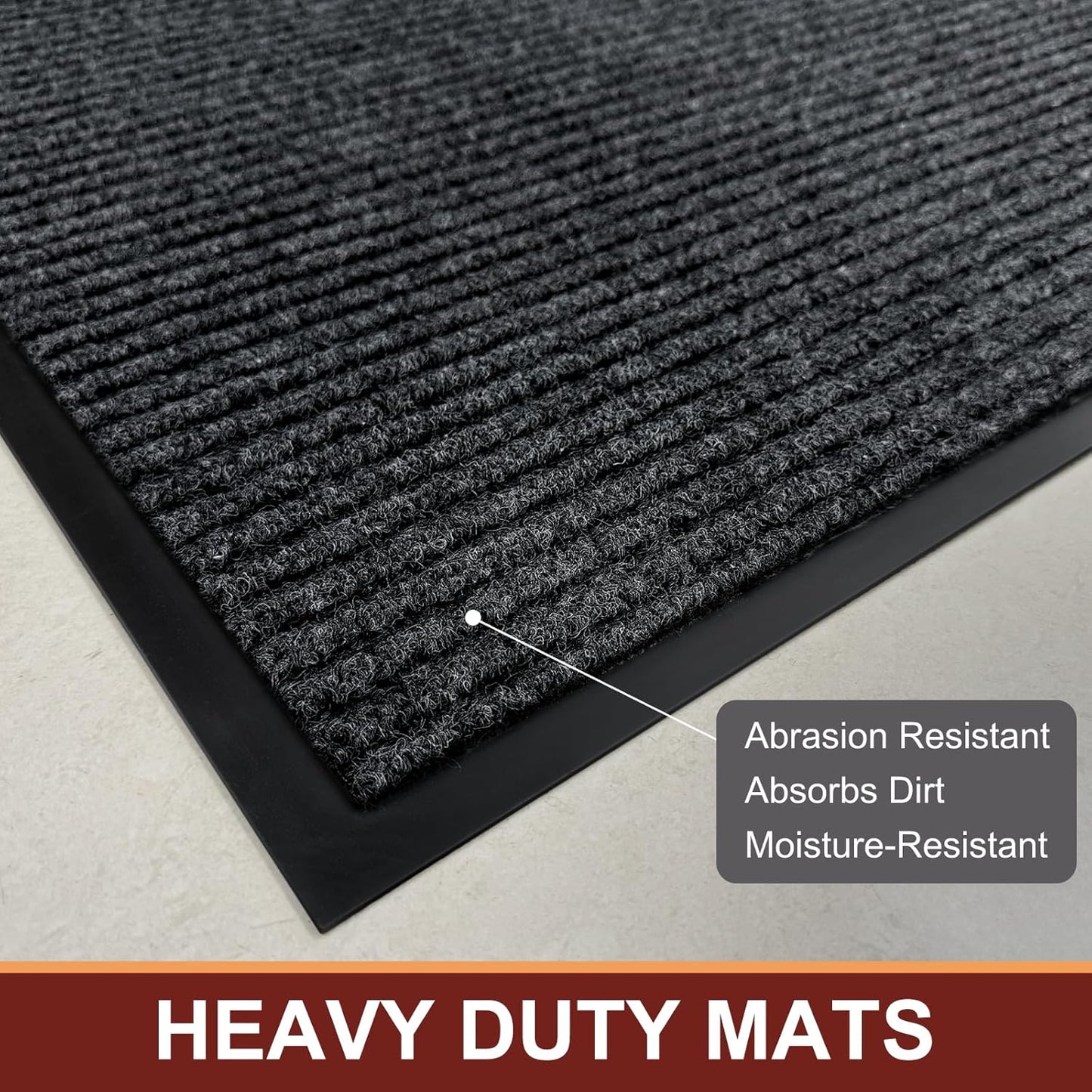 Vicwe Indoor Outdoor Door Mat, 2'x6' Heavy Duty Front Door Mat, Non-Slip Washable Doormats Entrance Mats, Dirt Resistant and Absorbent Doormat, Commercial Outdoor Entrance Floor Mat for Home Office