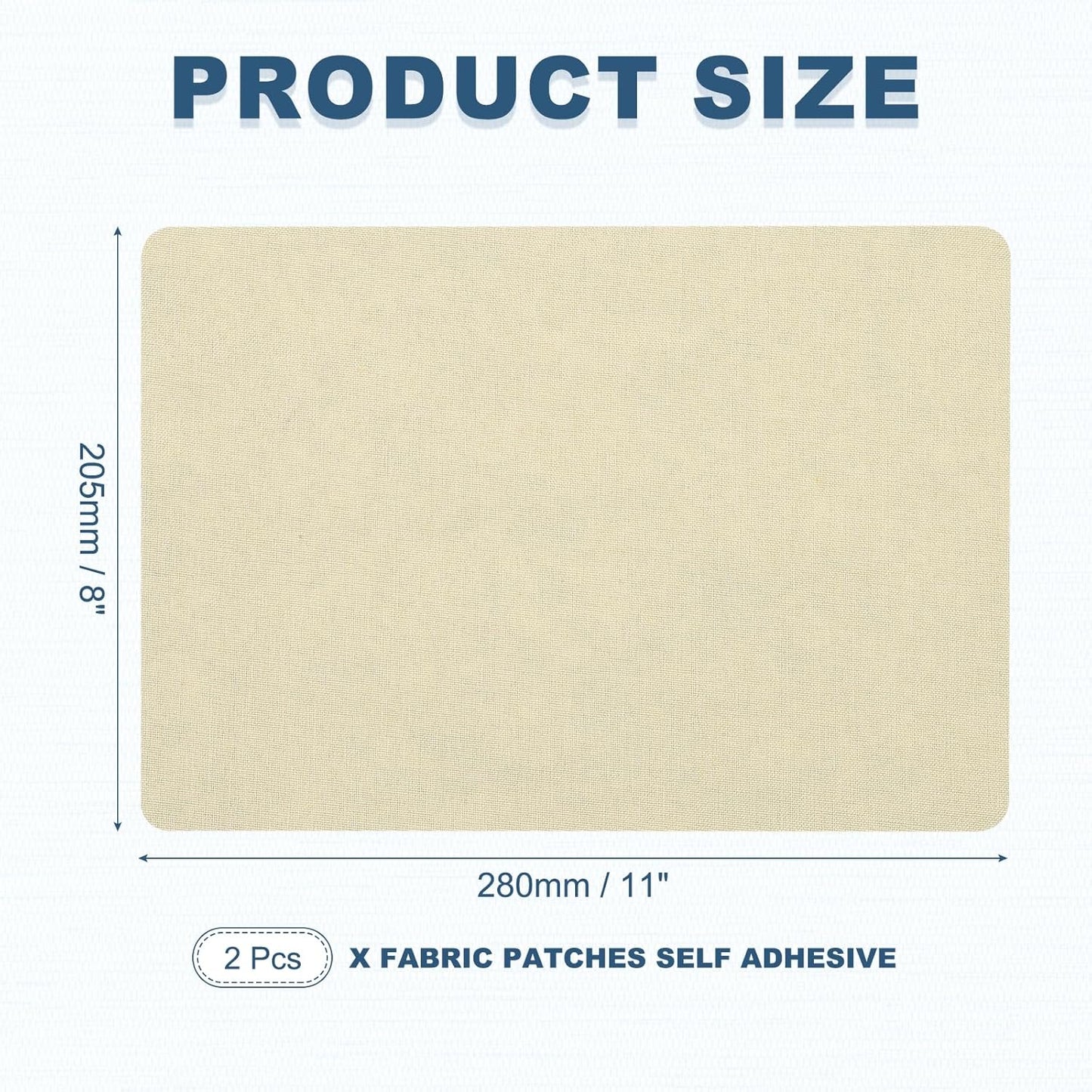 PATIKIL 8x11 Inch Linen Repair Patches, 2Pcs Self-Adhesive Fabric Patch for Sofas Tote Bags Furniture Car Seats Clothes Tents, Beige