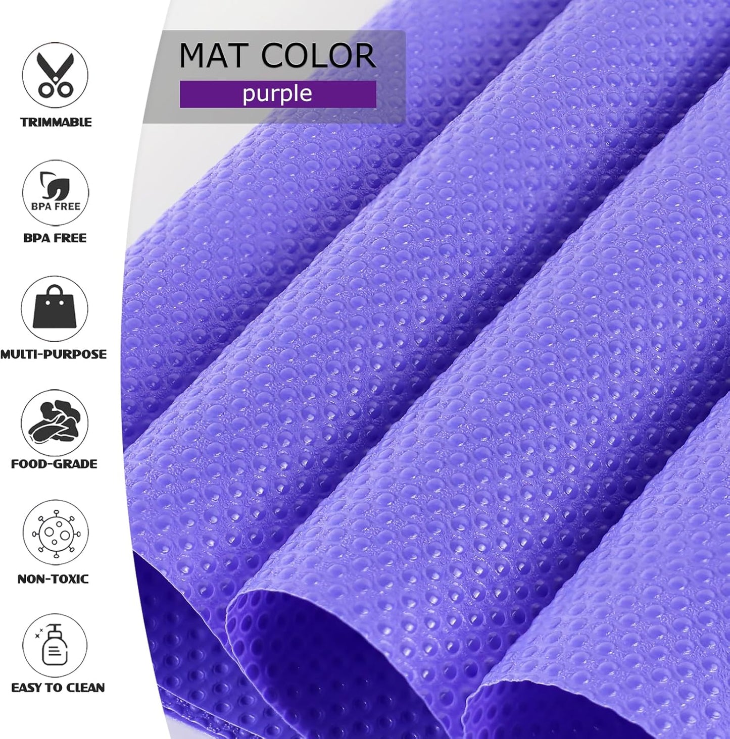 10Pcs Refrigerator Liners, Washable Fridge Liner Shelf Mats Refrigerator Pads for Cupboard Cabinet Drawer Home Kitchen Accessories Organization (Purple)