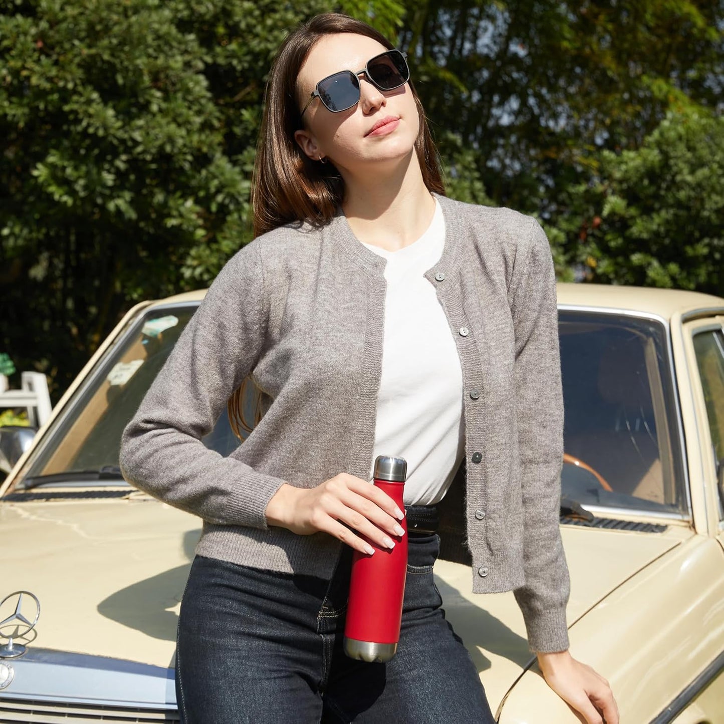 MEWAY 17oz Sport Water Bottle 12 Pack Vacuum Insulated Stainless Steel Leak-Proof Double Wall Cola Shape Water Bottle,Keep Drinks Hot & Cold (Red,12 Pack)