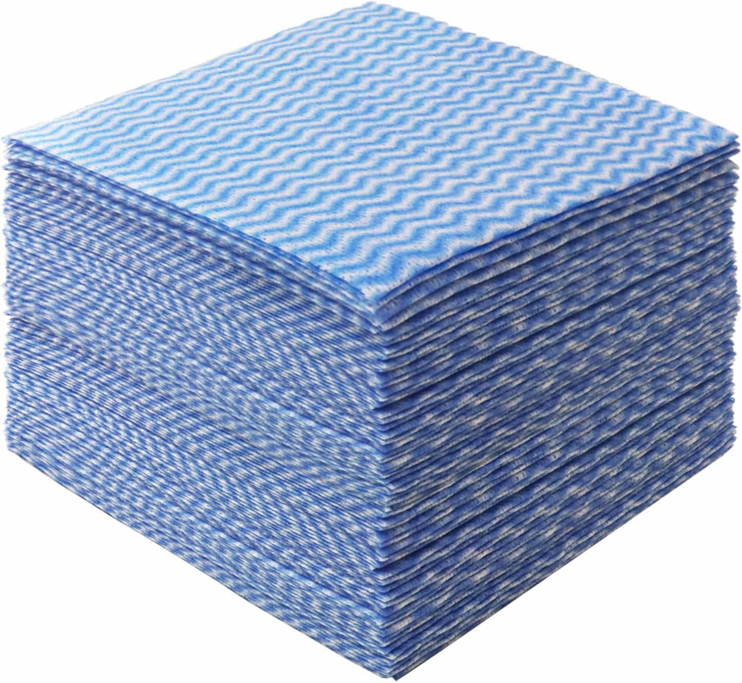 JEBBLAS 100Pcs Reusable Cleaning Cloths 11.8‘’x11.8‘’ Handi Wipes Reusable Cloths Dry Cleaning Cloths Dish Towel Dish Cloths Handy Cleaning Wipes, Blue