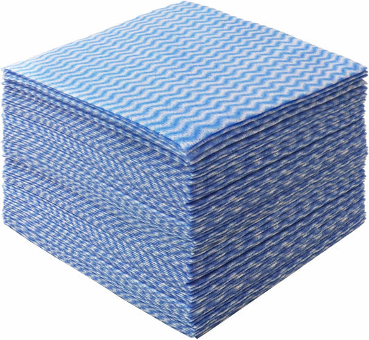 JEBBLAS 100Pcs Reusable Cleaning Cloths 11.8‘’x11.8‘’ Handi Wipes Reusable Cloths Dry Cleaning Cloths Dish Towel Dish Cloths Handy Cleaning Wipes, Blue