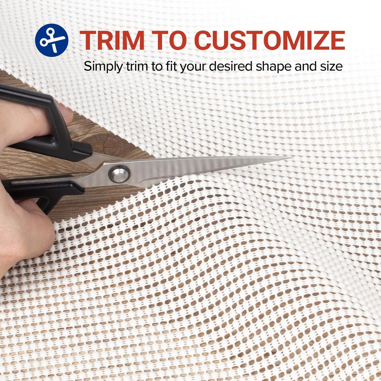 Non-Slip Rug Pad Gripper 2.5x14 Feet, Anti Skid Mat for Under Area Rugs, Keeps Rugs in Position and Safe, Thick Cushioned Carpet Pad for Hardwood Floors Protection