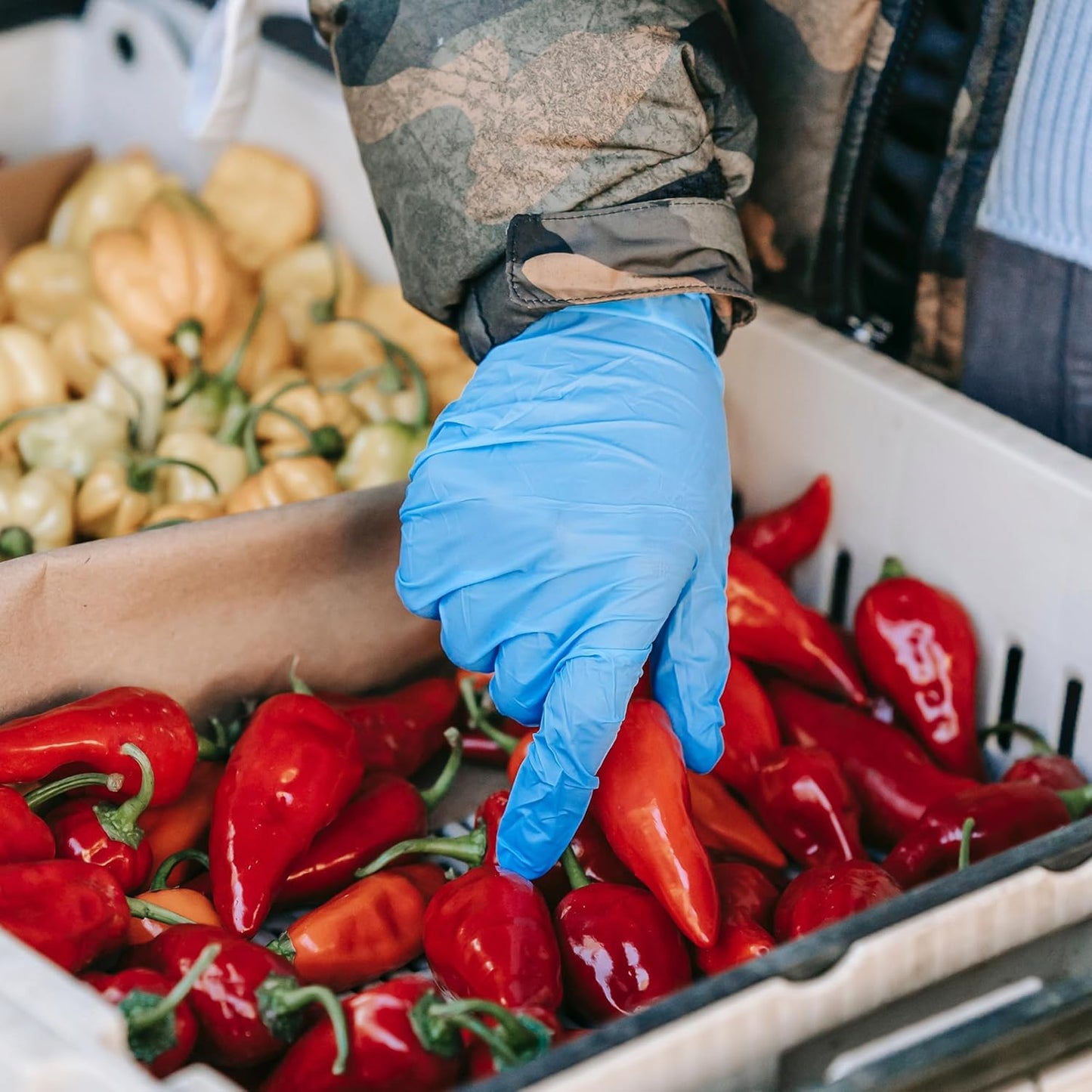 Disposable Nitrile Exam Gloves, Blue, Nitrile Gloves Disposable Latex Free, Medical Gloves, Cleaning Gloves, Food-Safe Rubber Gloves, Powder Free, Non-Sterile, 50-ct Box (Medium)