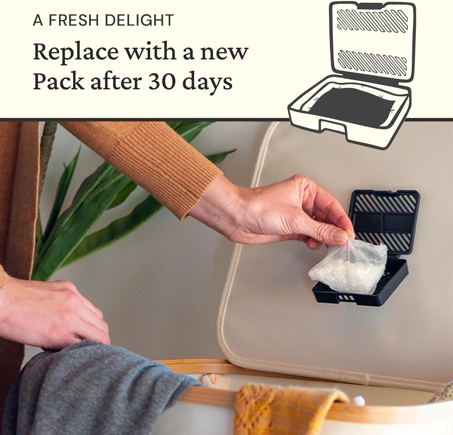 Fresh Wave Original Odor Eliminating & Deodorizing Packs - Bag of 6 & Fresh Pod Case - Safer Odor Relief for Small Spaces, Natural Plant-Based Odor Eliminator, Odor Absorbers for Home