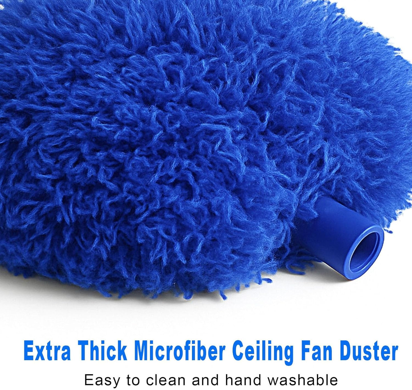 Ceiling Fan Cleaner Duster with Extra Long and Thick Extension Pole from 15 to 88 Inches,Adjustable and Removable Fan Blade Cleaner for High Ceiling, Wall Blinds Door Furniture Bookshelves