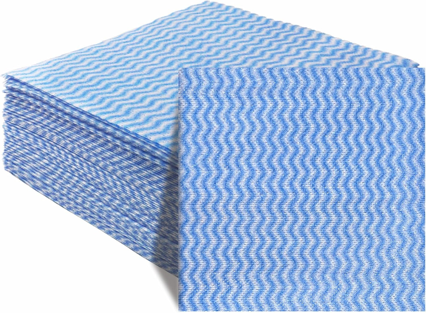 JEBBLAS Handi Wipes Reusable Cloths Dry Cleaning Cloths Dish Towel Kitchen Towel Handy Cleaning Wipes,Pack of 50, Blue