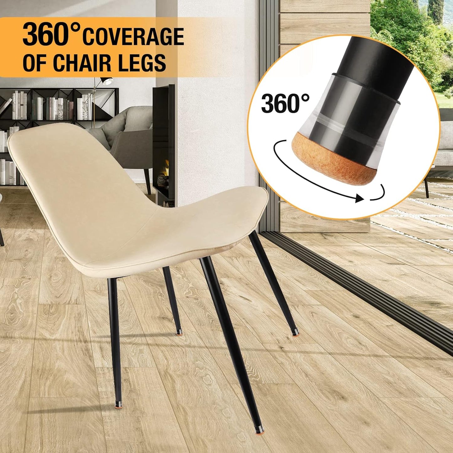 32 Pcs New Chair Leg Floor Protectors, Silicone Chair Leg Protectors for Hardwood Floors, Chair Leg Caps, Chair Leg Covers Protect Wooden Floors from Scratching, Thick, Won't Tear