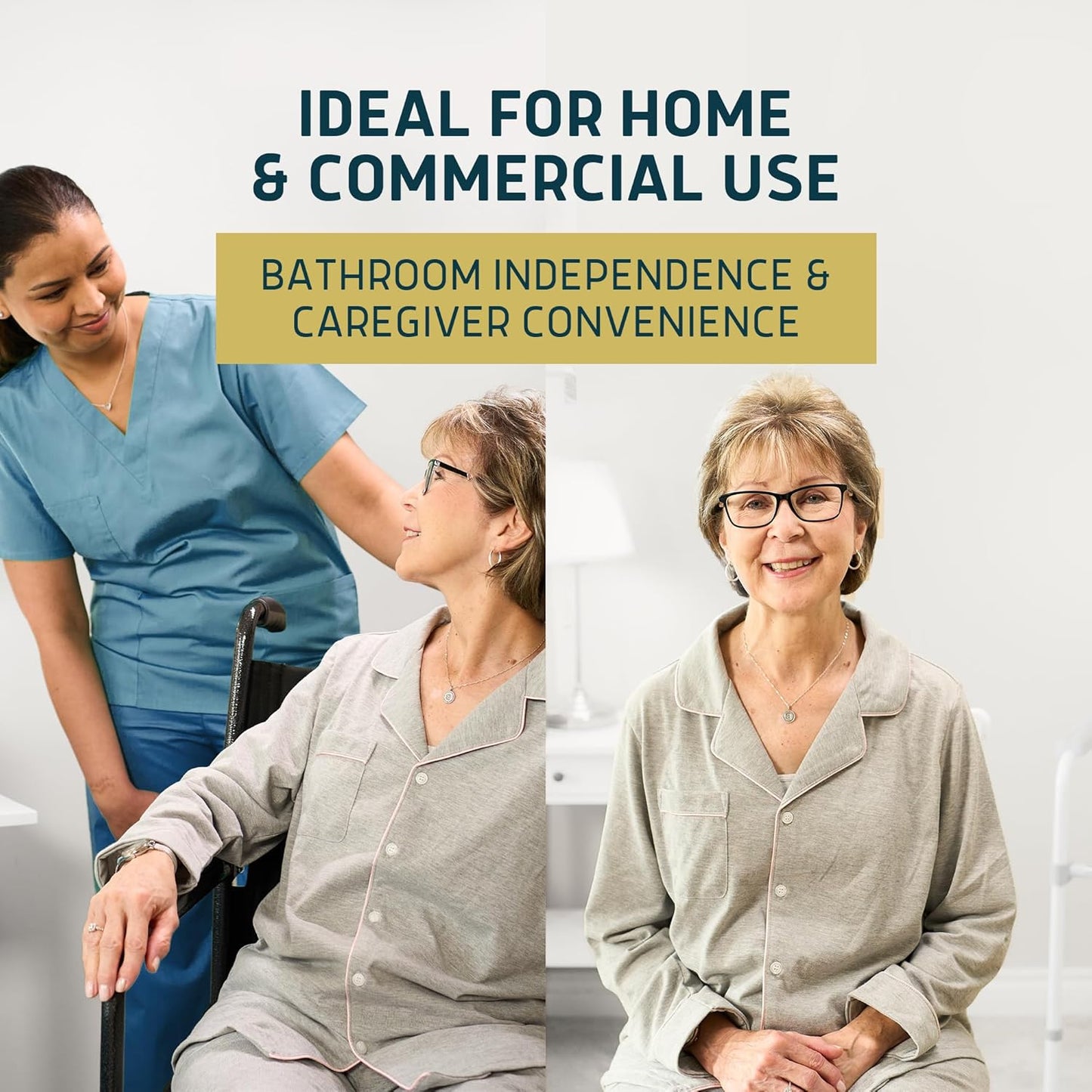 Lunderg Commode Liners with Absorbent Pads - Jasmine Scent Medical Grade 50 Count Universal Fit - Disposable Bedside Commode Liners and Pads for Adult Chairs, Portable Buckets & Camping Toilet Bags