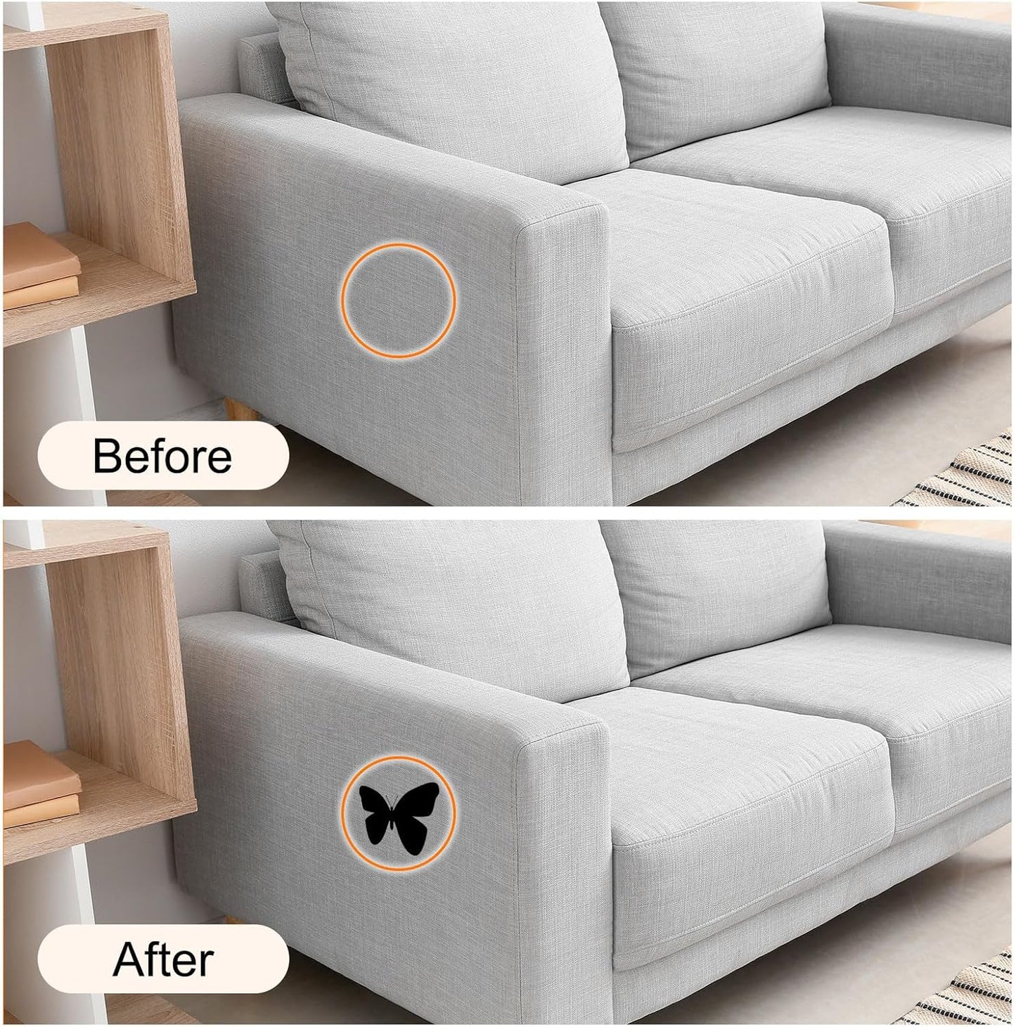 Repair Patches Repair Tape Self-Adhesive DIY Repair Patch Linen Gear Patch for Sofa, Furniture, Chair, Clothing,Tents,17x158 Inch,Grey