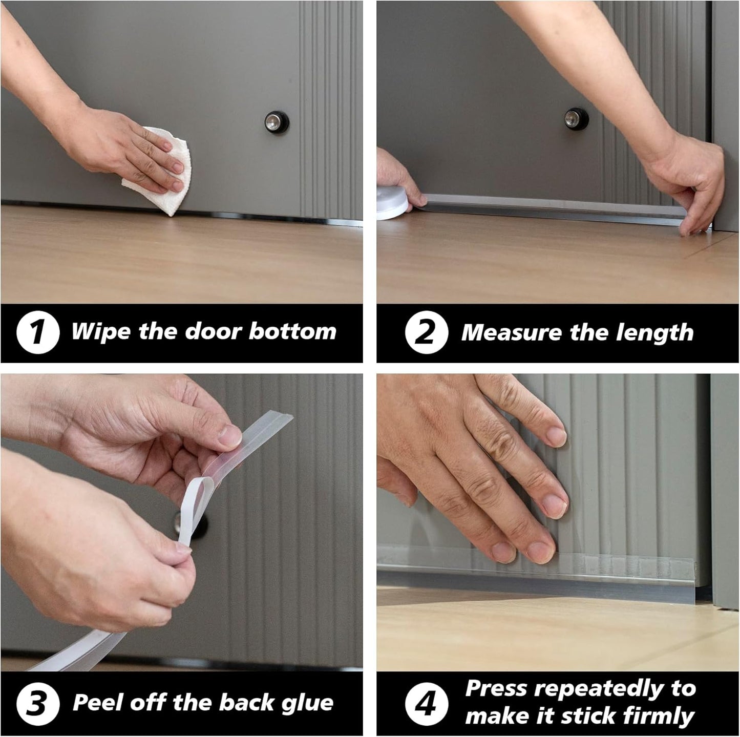 RECAPS 35mm 16.4 Feet Silicone Weather Stripping Door Seal, Transparent Under Door Gap Filler for Draft Stopper Adhesive Doors Windows and Shower Glass Gaps