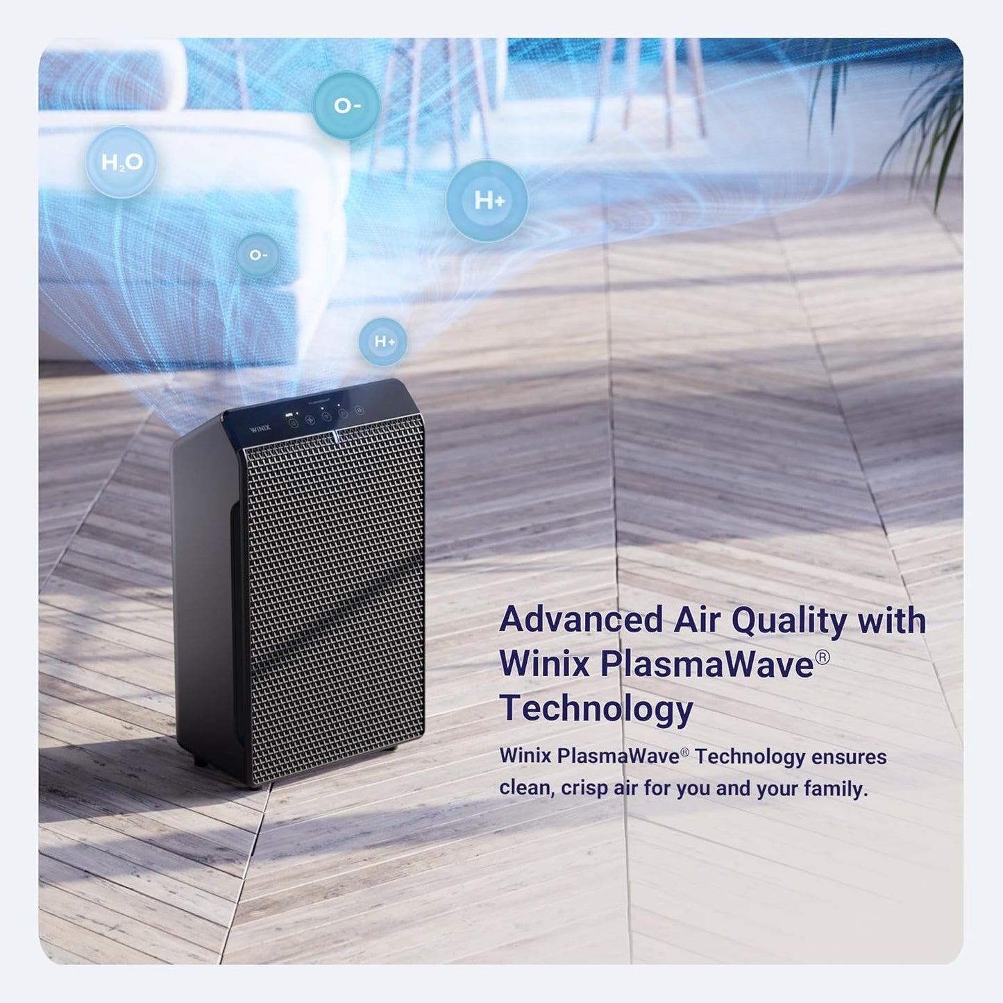 WINIX 5520 Air Purifier for Home Large Room Up to 1882 Ft² in 1 Hr With Air Quality Monitor, True HEPA, High Deodorization Carbon Filter and Auto Mode, Captures Pet Allergies, Smoke, Dust.