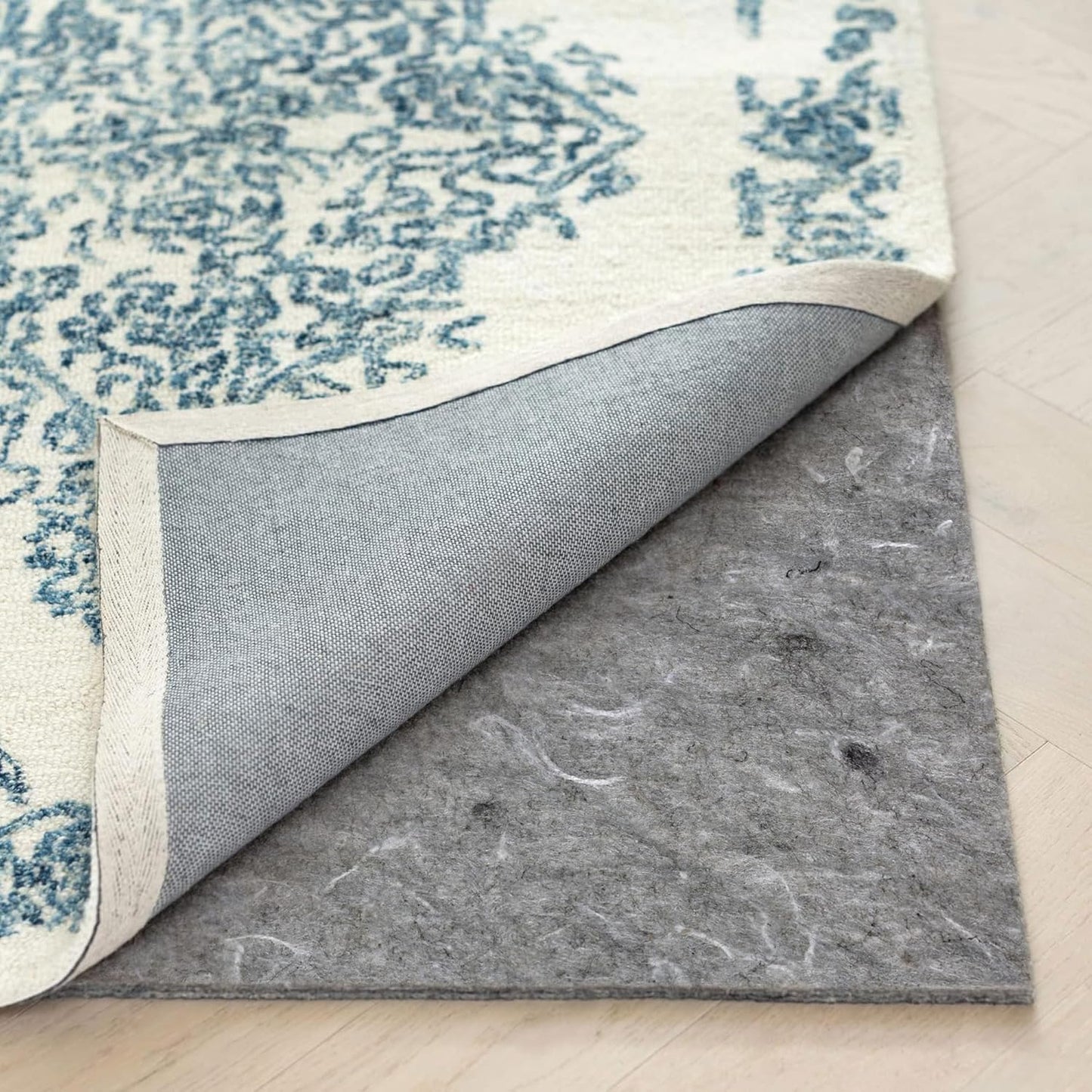 RUGPADUSA - Dual Surface - 4'x6' - 1/8" Thick - Felt + Rubber - Non-Slip Backing Rug Pad - Adds Low-Profile Comfort and Protection