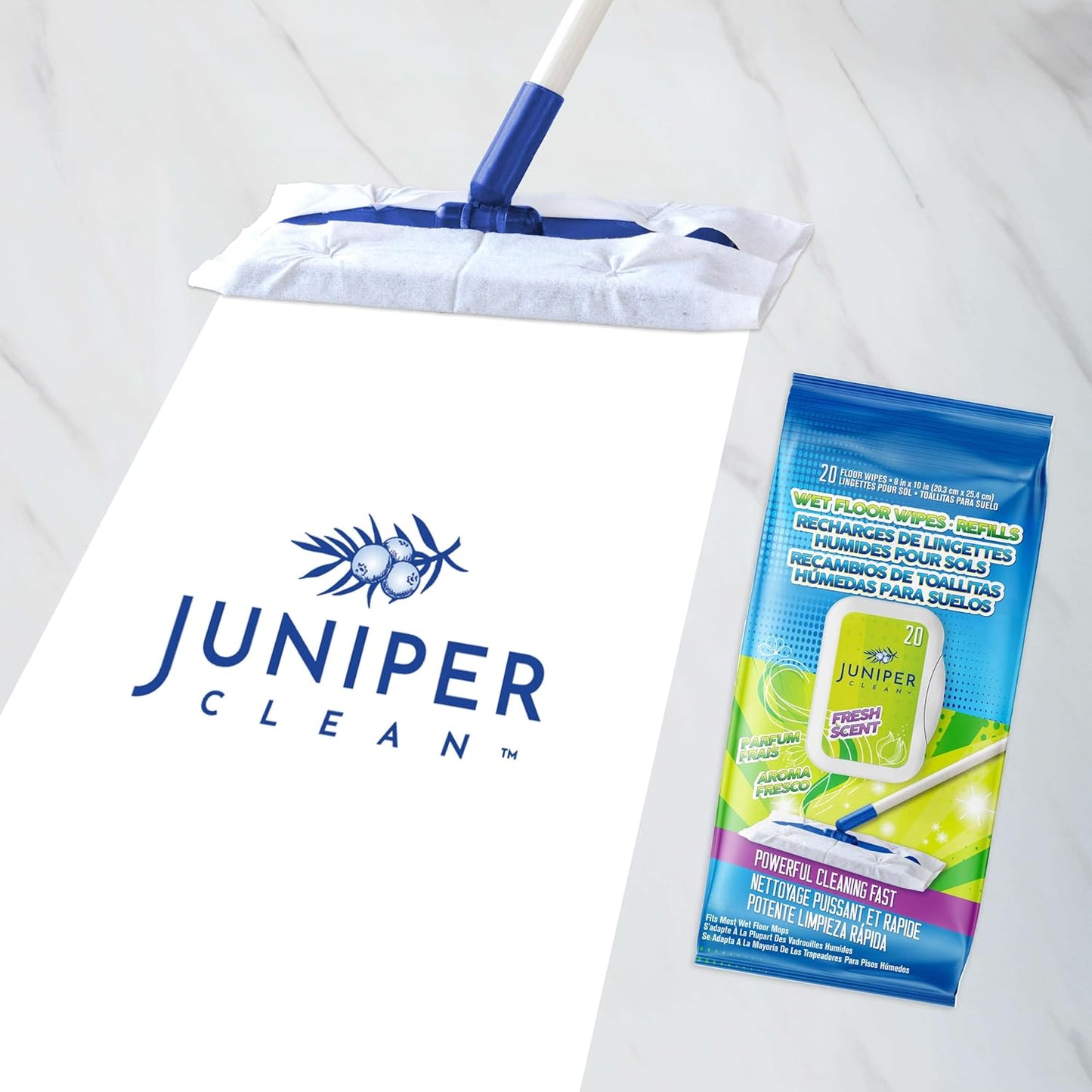 Wet Floor Wipes, Multi Surface Floor Cleaner Wet Mop Pads Fit Swiffer Sweeper Mop, Fresh Scent & Plant-Based Textured Cloth Trap Absorb Dirt, 20 Count (Pack of 1)