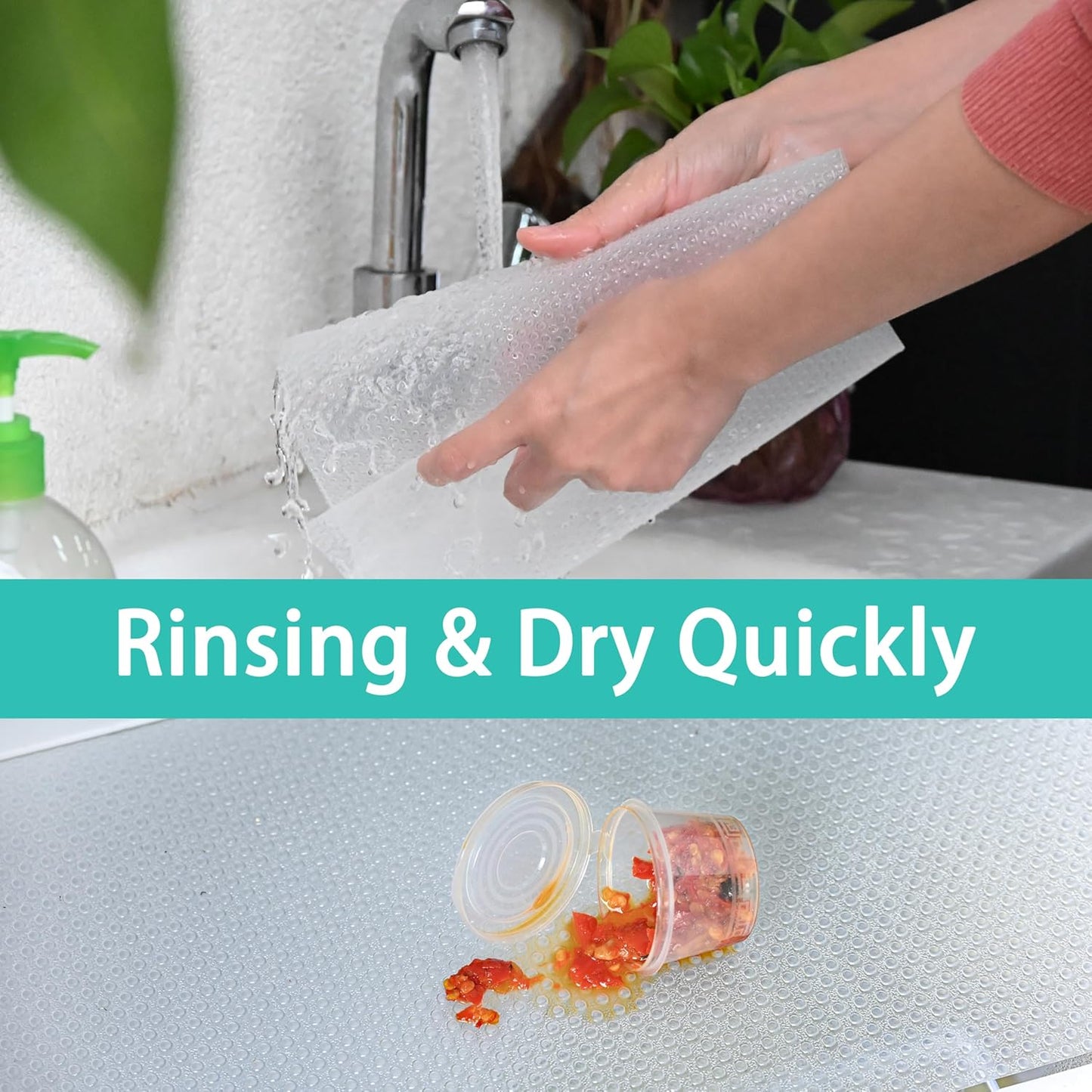 BOPART 12Pcs Refrigerator Liners Washable Fridge Shelf Liners Refrigerator Mats for Freezer Glass Shelves Kitchen Cabinets Cupboards Drawers (17.7" x 11.4")