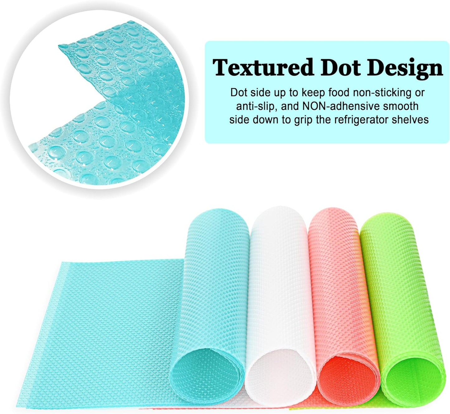 BOPART 12Pcs Refrigerator Liners Washable Fridge Shelf Liners Refrigerator Mats for Freezer Glass Shelves Kitchen Cabinets Cupboards Drawers (17.7" x 11.4")