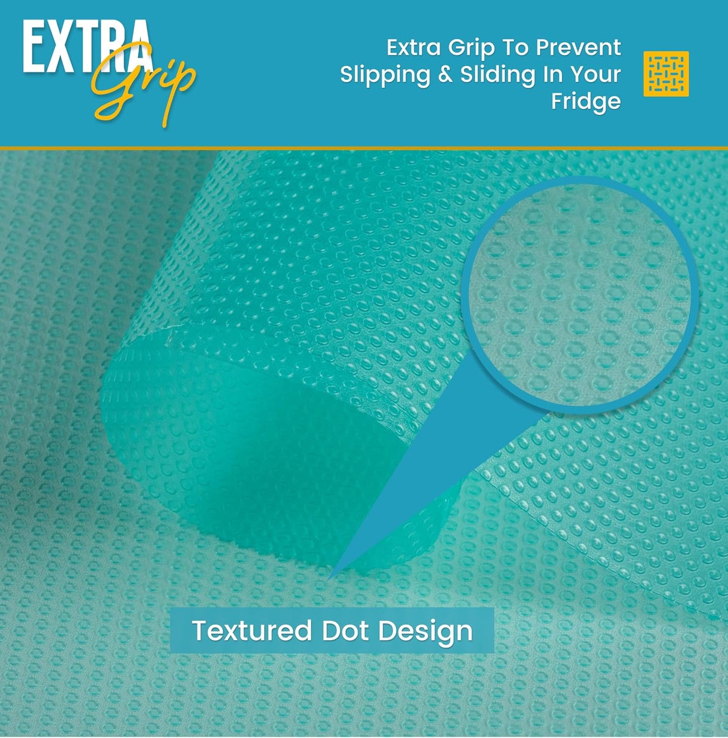 Refrigerator Liners for Shelves (12 Pack) by Linda’s Essentials - Non-Adhesive Shelf or Drawer Liner, BPA-Free Fridge Mats for Kitchen & Cabinets, Easy to Clean, Ideal Household Essentials (Blue)