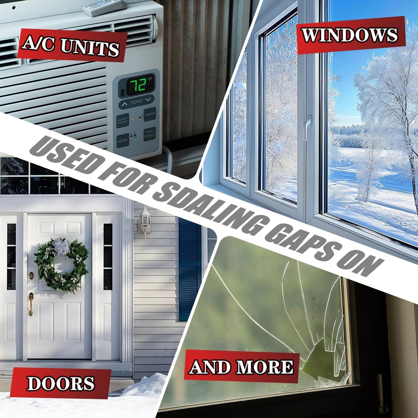 Window Weather Sealing Tape 3 in x 105 FT Weather Stripping Weatherproof Draft Stopper Clear Window Insulation Tape for Doors Windows Garages RVs Energy Saving Kit (3 in X 105 FEET)