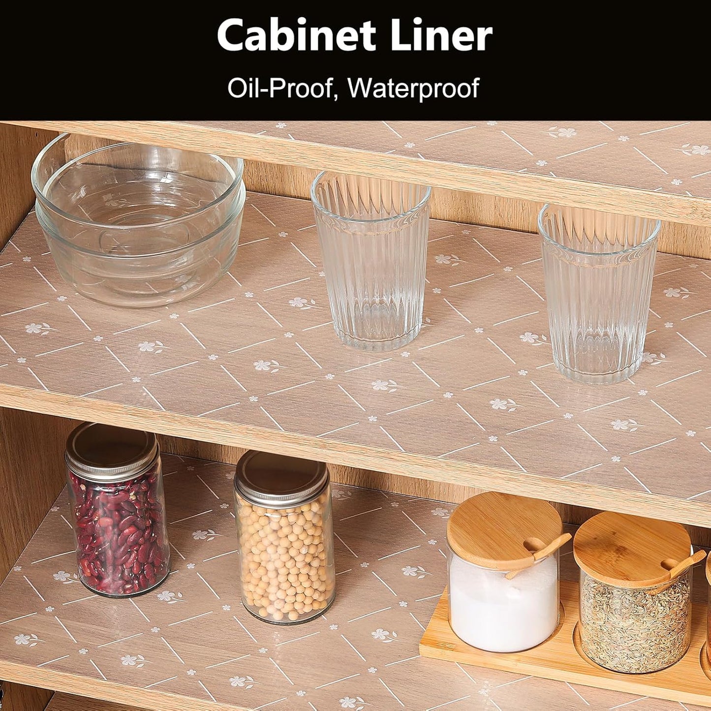 INNOLITES Shelf Liners for Kitchen Cabinets, Non Adhesive Drawer Cabinet Liner, Waterproof Oil-Proof Non-Slip Shelf Liner for Kitchen Pantry Refrigerator 11.8" x 118"