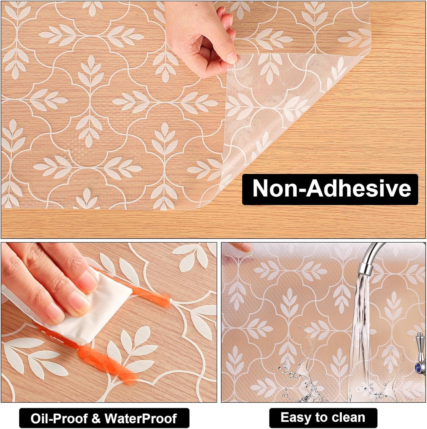 Cooyes Shelf Drawer and Cabinet Liner, Washable Oil-Proof Shelf Liners for Kitchen Cabinets, Shelves, Refrigerator, Non-Adhesive Drawers Mats(Transparent, 11.8 x 118 Inch)