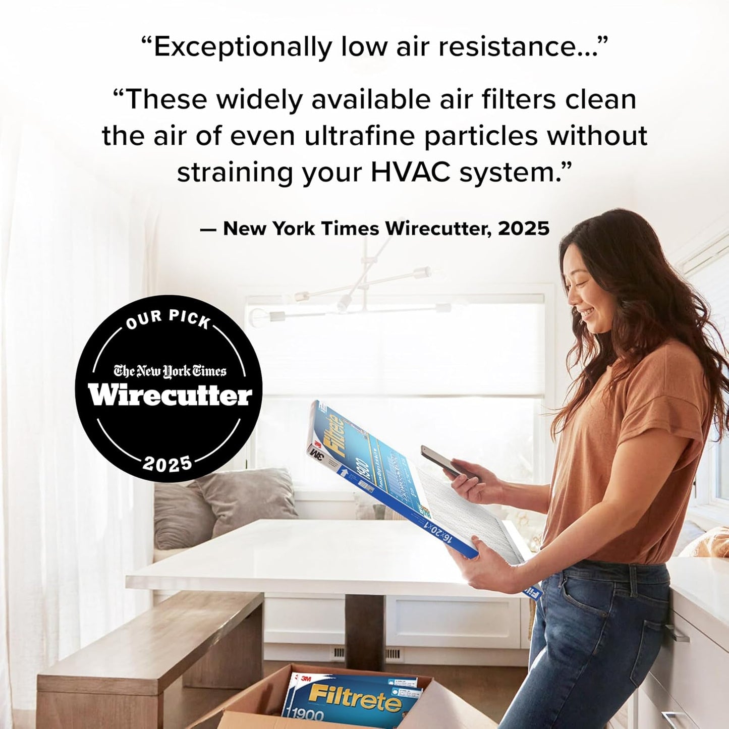 Filtrete 23.5x23.5x1 AC Furnace Air Filter, MERV 13, MPR 1900, Premium Allergen, Bacteria&Virus Filter, 3-Month Pleated 1-Inch Electrostatic Air Cleaning Filter,6-Pack (Actual Size 23.22x23.22x0.78in)
