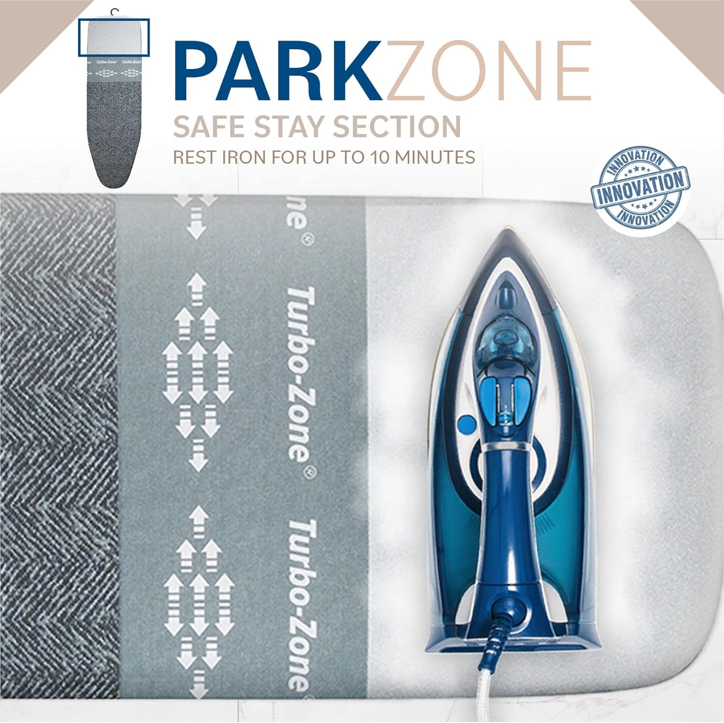 Bartnelli Smart Hanger Tabletop Ironing Board | Designed and Made in Europe with New Patent EZ Glide Technolgy, & Park Zone, European Quality and Innovation (Size-34x12)