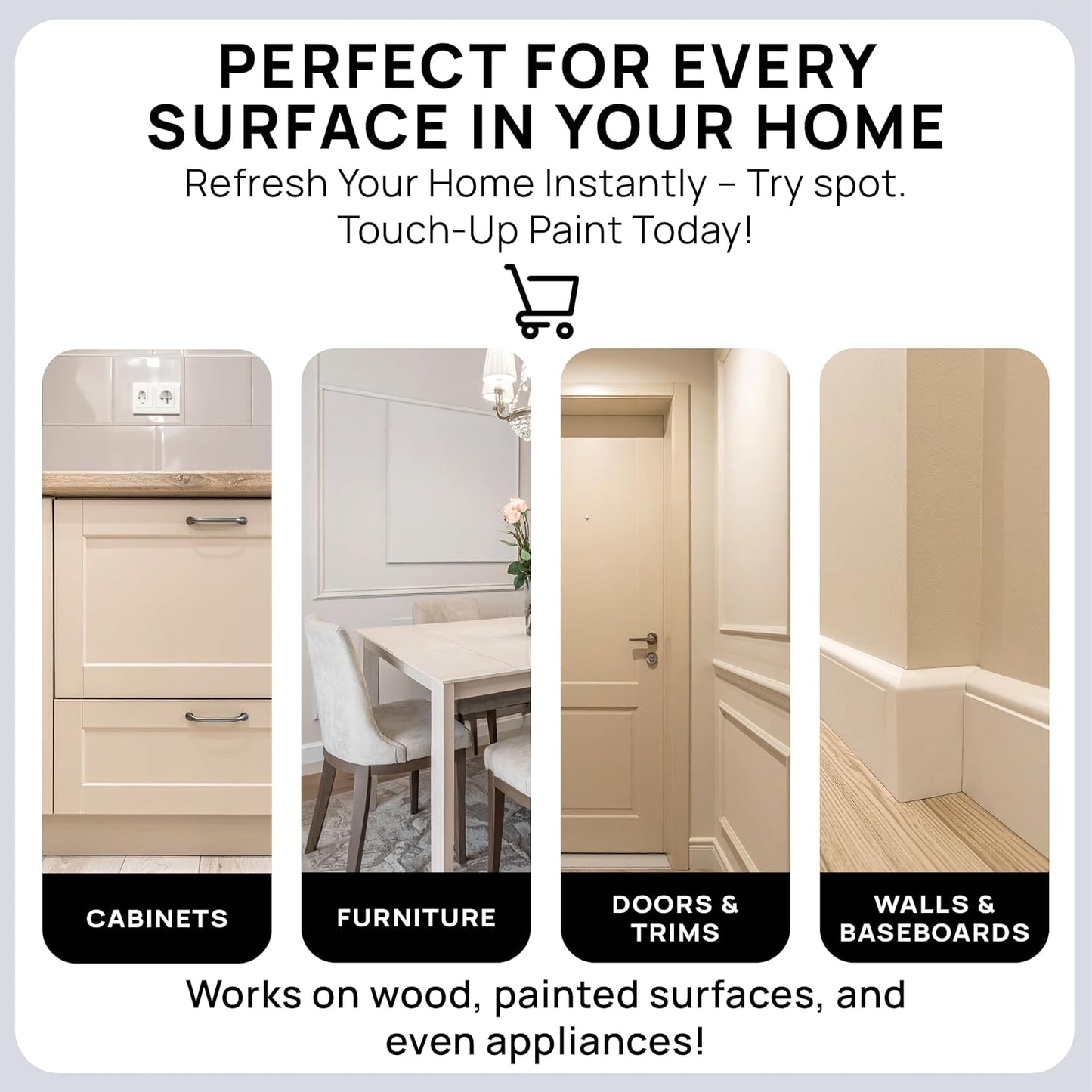 spot. Touch-Up Paint | Matte Finish for Cabinets, Walls, Doors & Furniture | Multi-Tone Beige Repair Kit | Quick-Dry, Self-Priming, Low-Odor, Eco-Friendly | No-Sanding or Primer Needed | 3 Pack