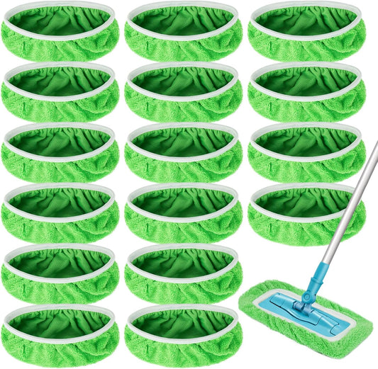 Reusable Dry Sweeping Cloths Microfiber Wet Mop Pads Compatible with Swiffer Sweeper Mop Replacement Sweeping Mopping pad Refills for Hardwood Surface Floor Cleaning (16PCS)