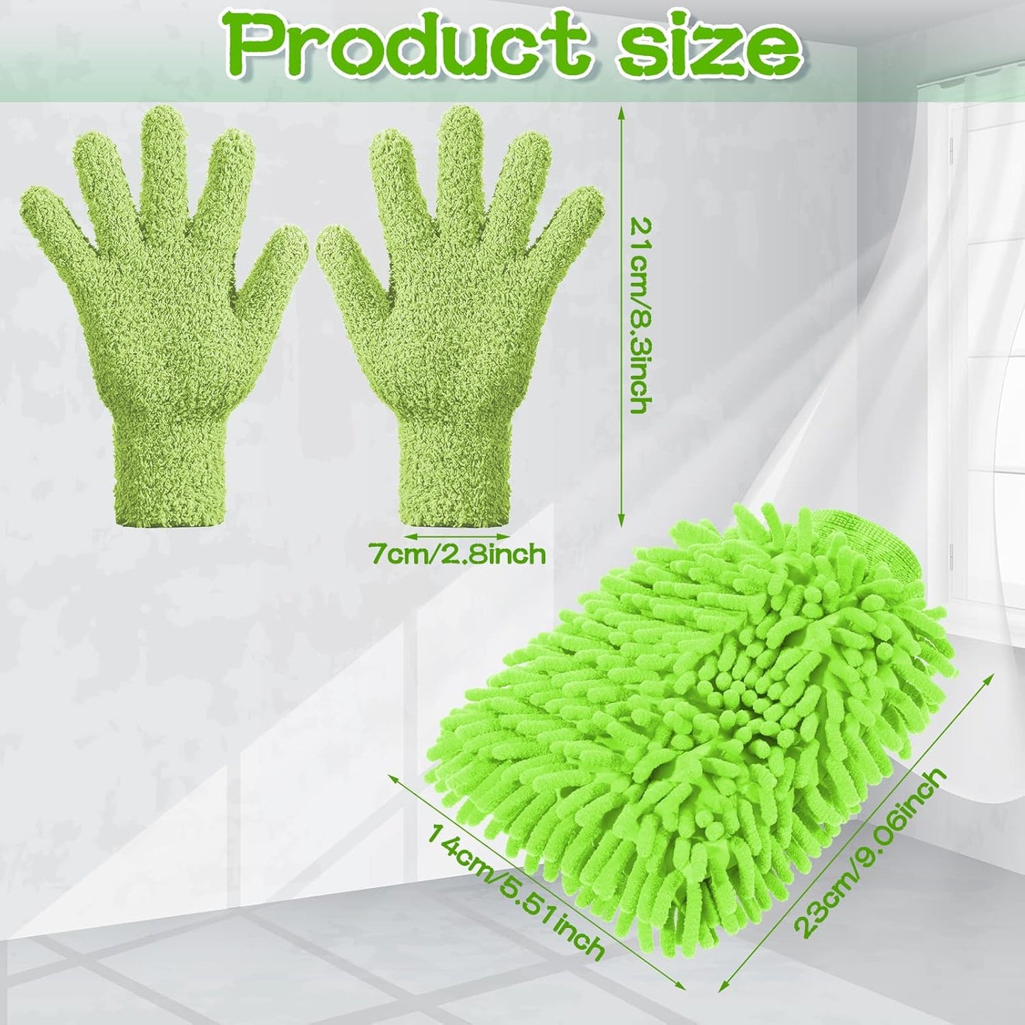 6 Pcs Microfiber Dusting Mitt Gloves Microfiber Washable Dusting Gloves Car Wash Mitt for Leaf Cleaning Plant