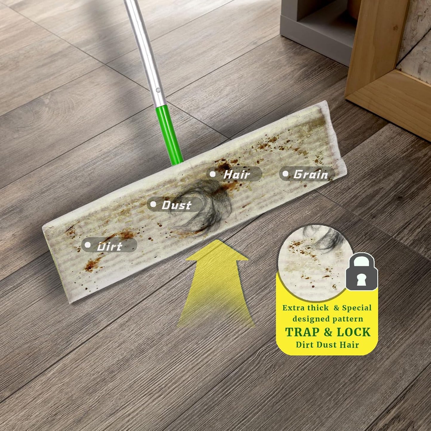 XL Dry Mop Refills 80 Counts Disposable Dusting Cloths Dry Sweeping Refills Dry Duster Cloths Mop Pads Floor Cloth Refills Electrostatic Cloths 9.8"x17" Extra Thick and Large Box Packing