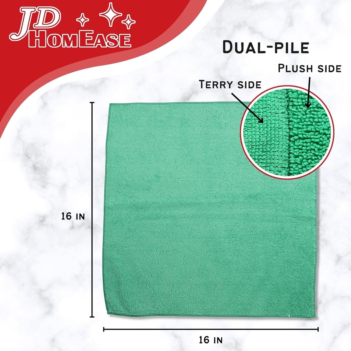 Microfiber Cleaning Cloths,120 Pack, 16"x16", All-Purpose, Softer, Highly Absorbent, Lint-Free, Reusable, Washable Pro Towels, Green, for House, Kitchen, Bathroom, Car, Office