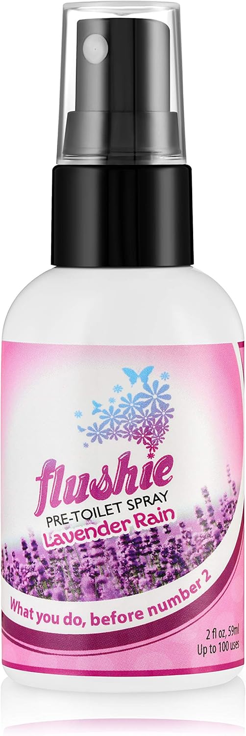Flushie Pre-Toilet Spray for Poop Travel Size Toiletries Bathroom Spray for Poop Spray for Toilet Deodorizer Traveling Essentials Poop deodorizer Poop Odor eliminator… (Lavender, 2oz 1pack)
