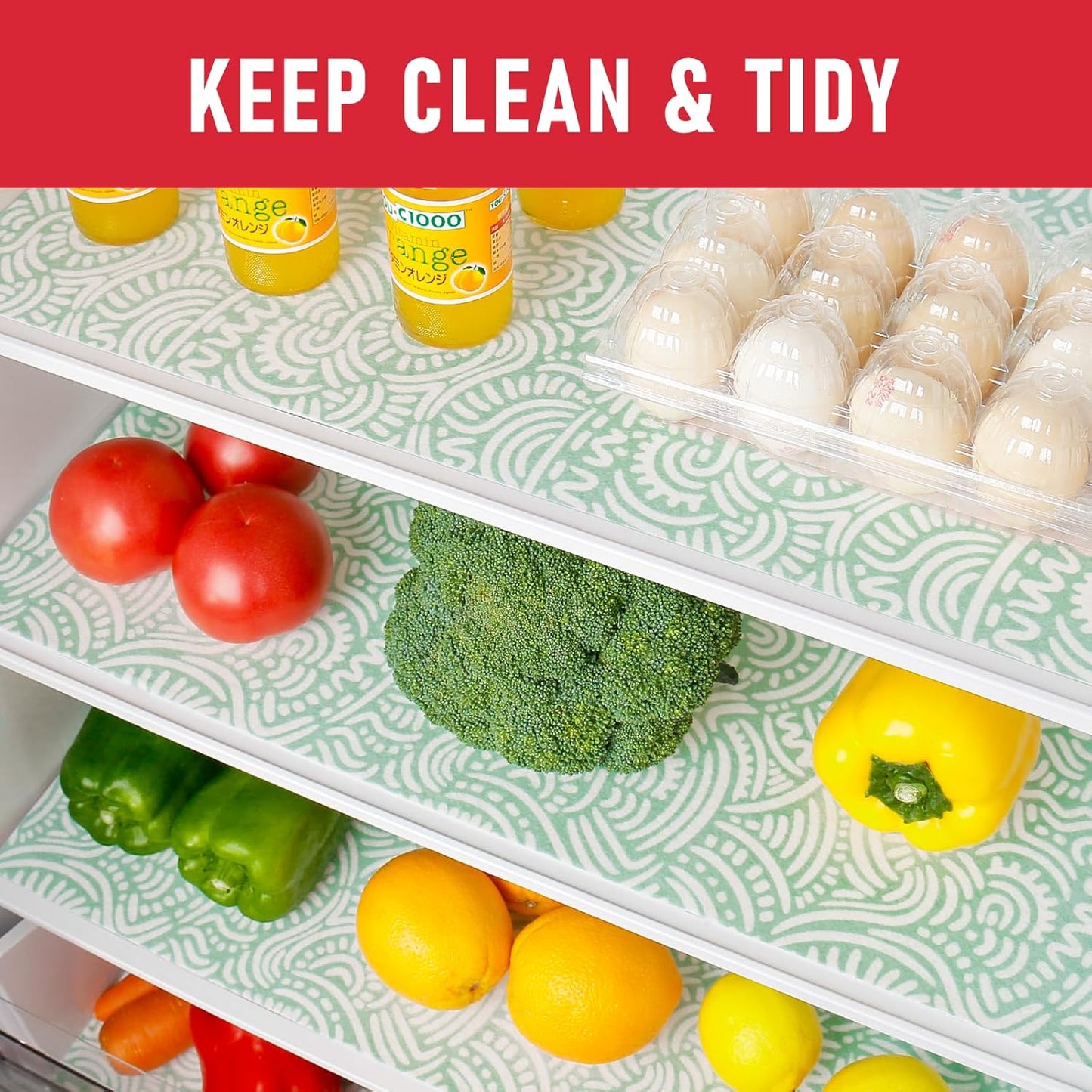 Cooyes 17.7" × 24" Fridge Liners for Refrigerator, Drawer & Shelf Liners for Kitchen Cabinets Non-Adhesive, Breathable Cloth Material, Non-Slip, BPAfree, Machine Washable, Keep Produce Fresh Longer