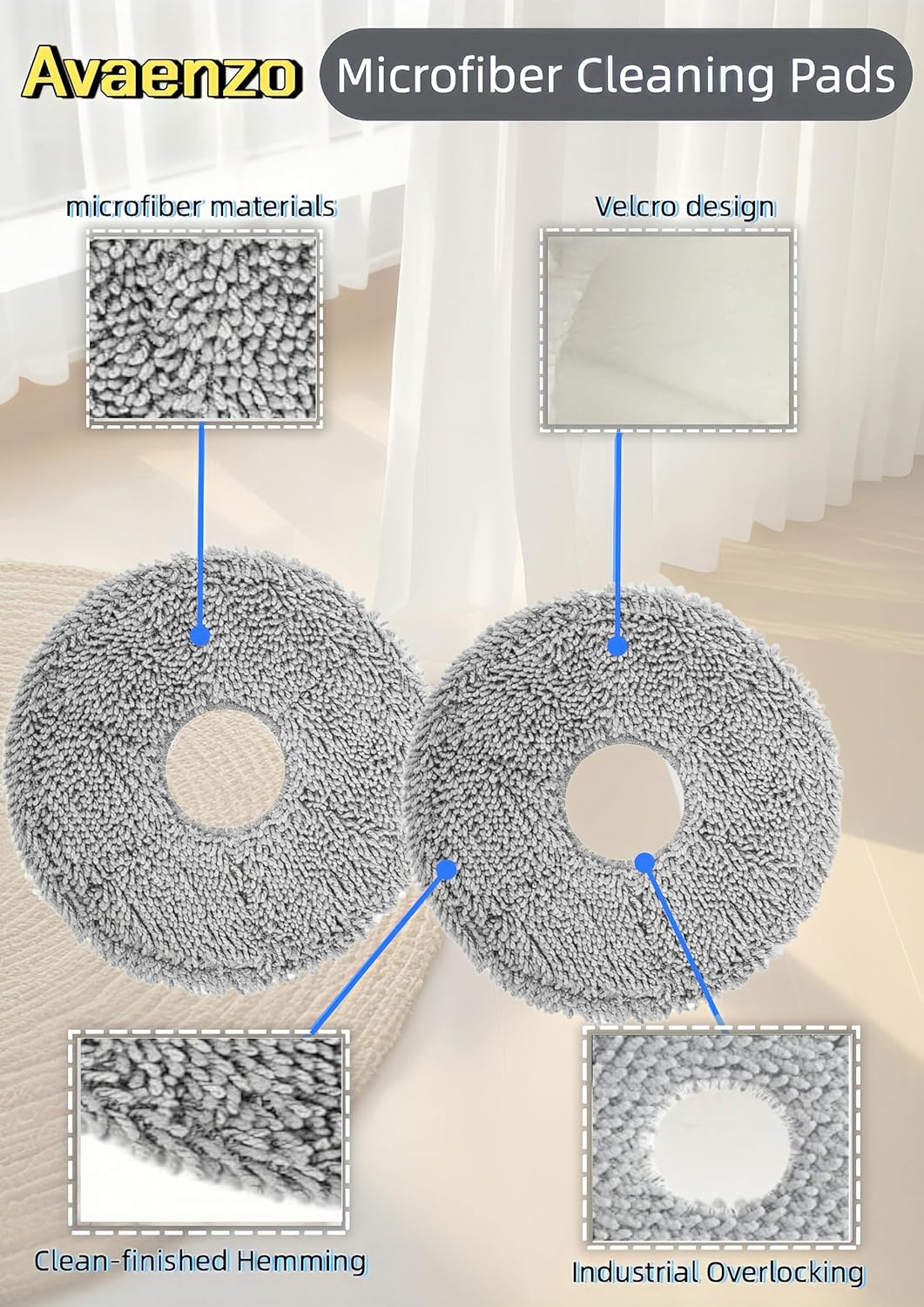 Replacement Mop Pads Compatible with iRobot Roomba Plus 405 505 Combo Robot VacuumRobot Vacuum 6 Mop Cloth